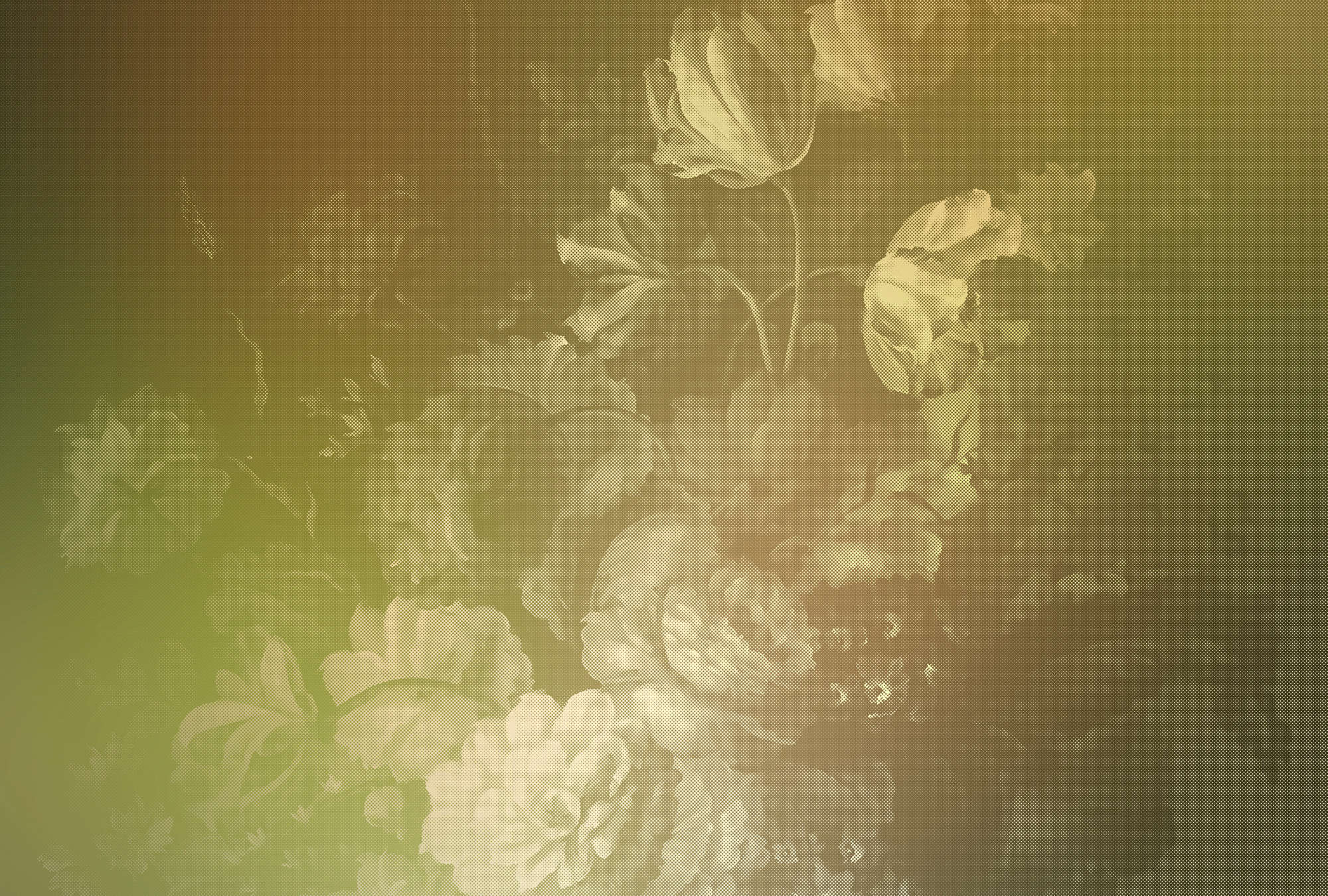             Dutch pastel 2 - Fototapete Rosen-Bouquet holländischer Kunststil – Gelb | Premium Glattvlies
        