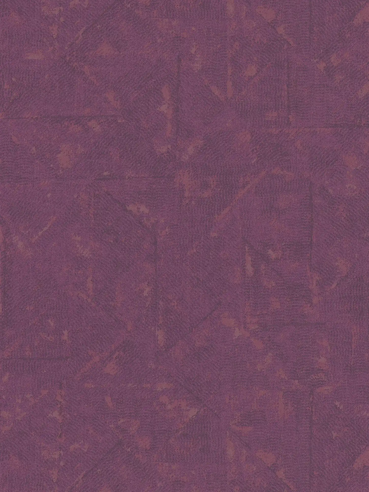 Vliestapete Magenta mit asymmetrischem Muster – Violett
