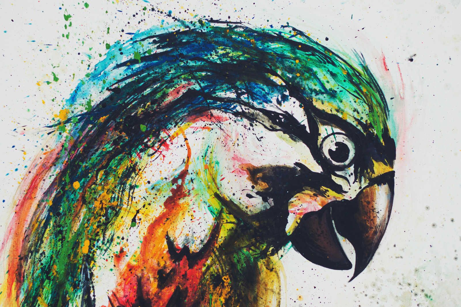            Leinwandbild Papagei im bunten Zeichenstil – 0,90 m x 0,60 m
        
