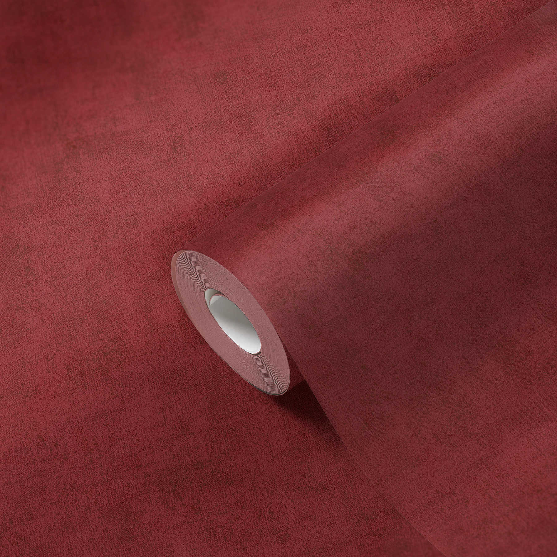             Uni Tapete mit melierter Struktur Optik – Rot
        