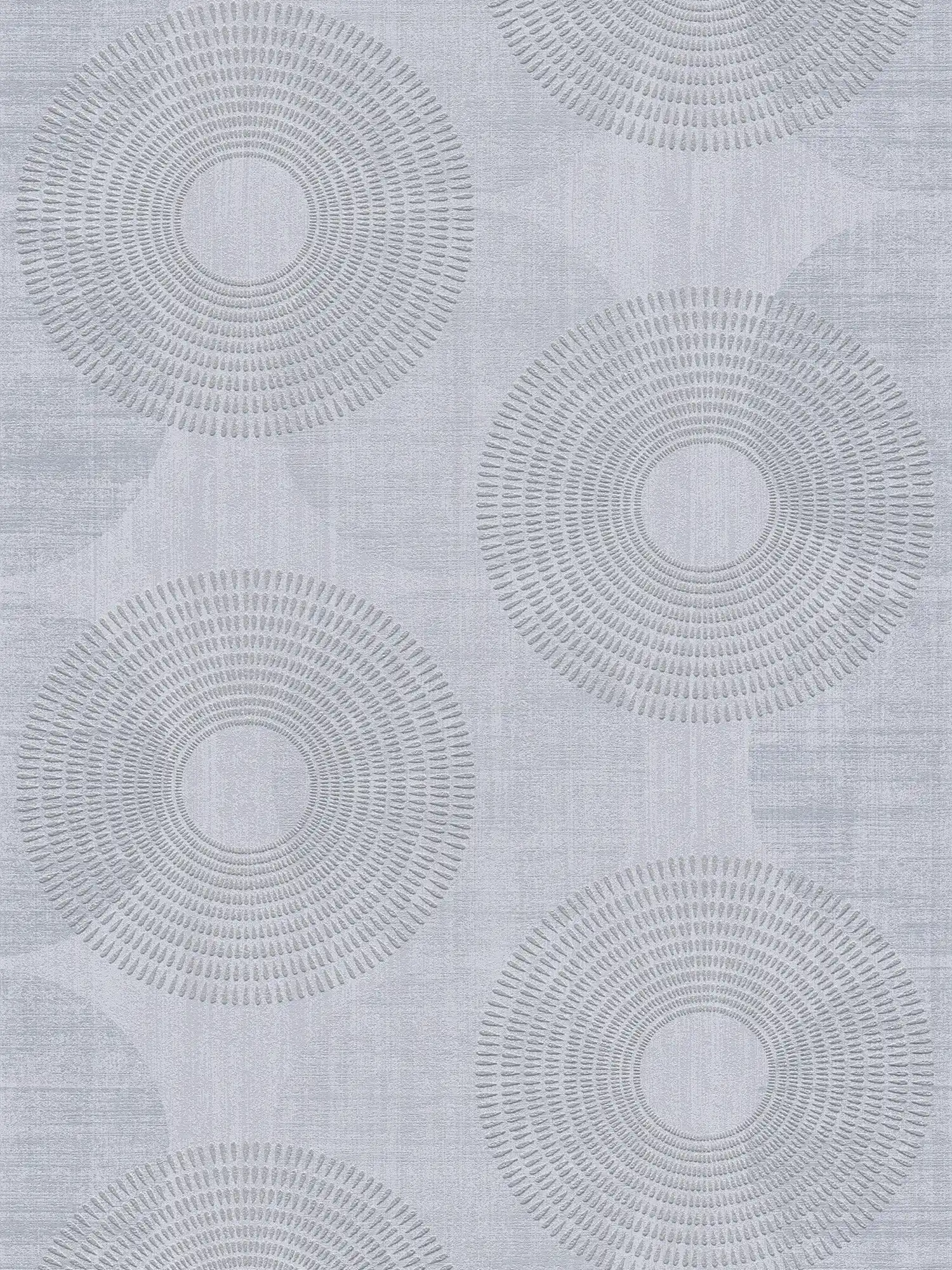 Moderne Vliestapete abstraktes Kreis-Muster – Grau
