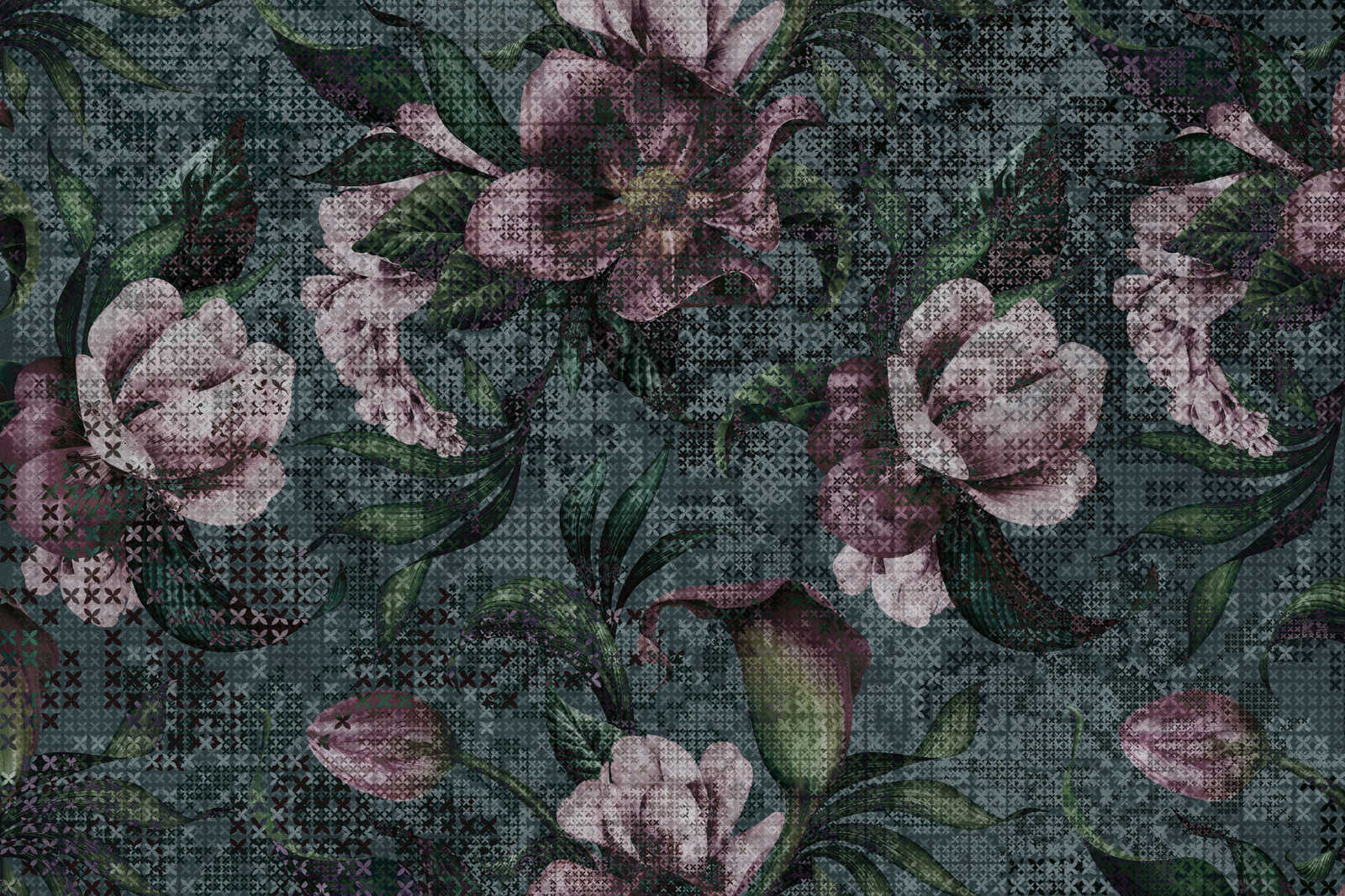             Blumen Leinwandbild Pixel Design – 0,90 m x 0,60 m
        