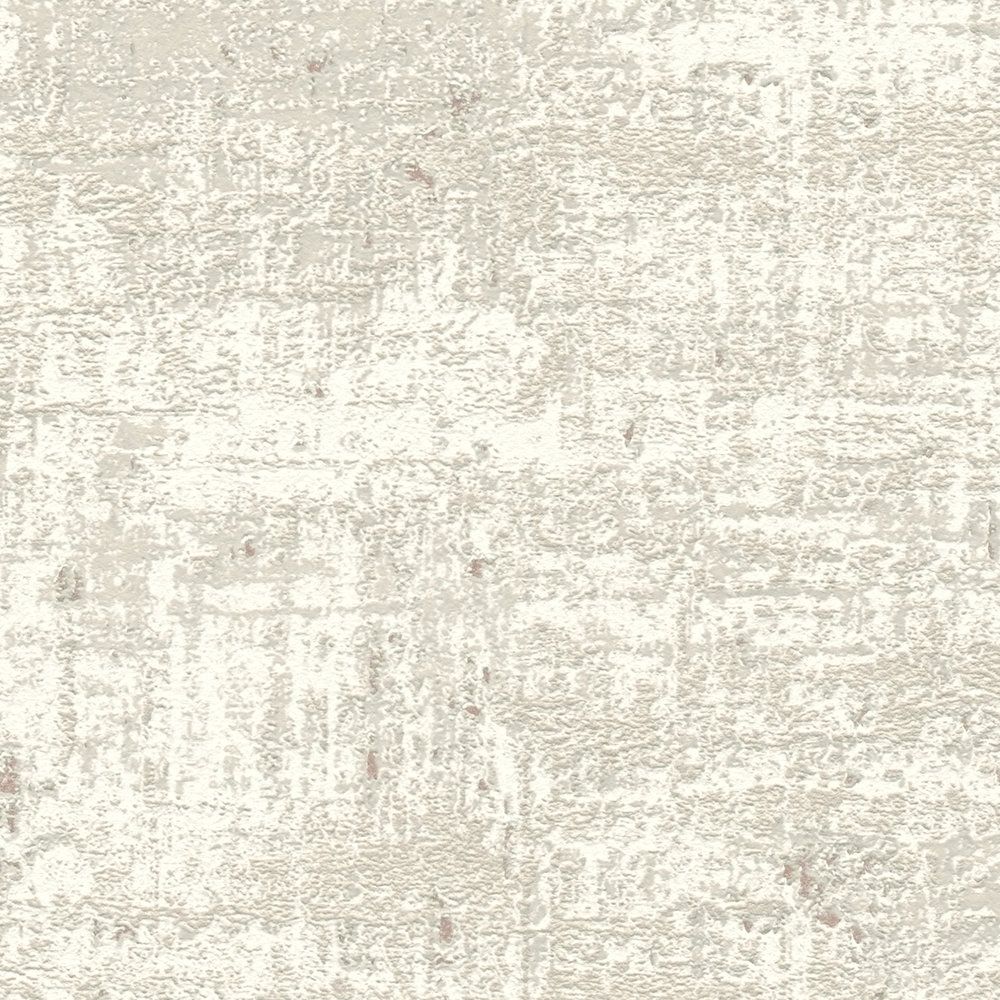             Used Look Tapete mit Putz-Struktur und goldschimmer – Beige, Weiß, Gold
        