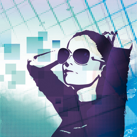         Fototapete Grafisches Design – Junge Frau mit Sonnenbrille
    