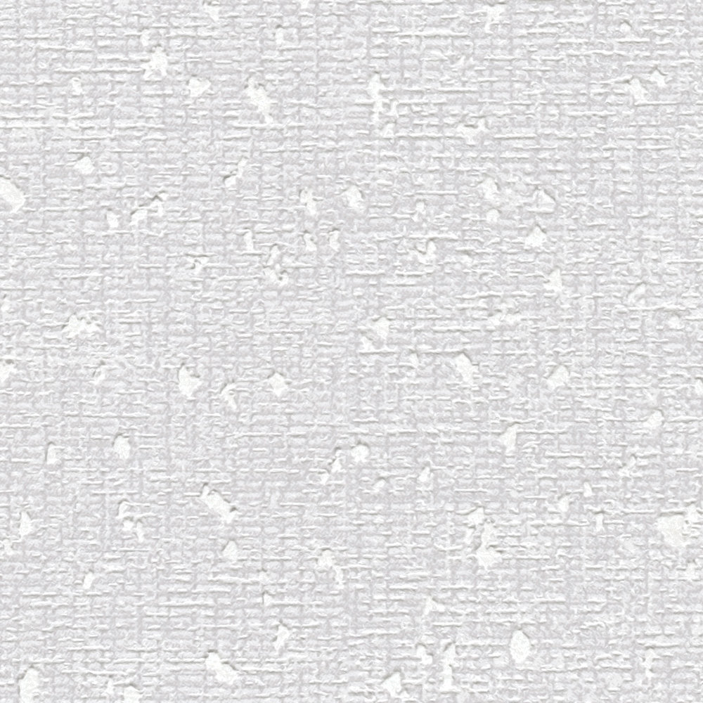             Tapete mit textiler Struktur und Metallic Akzent – Weiß, Grau
        