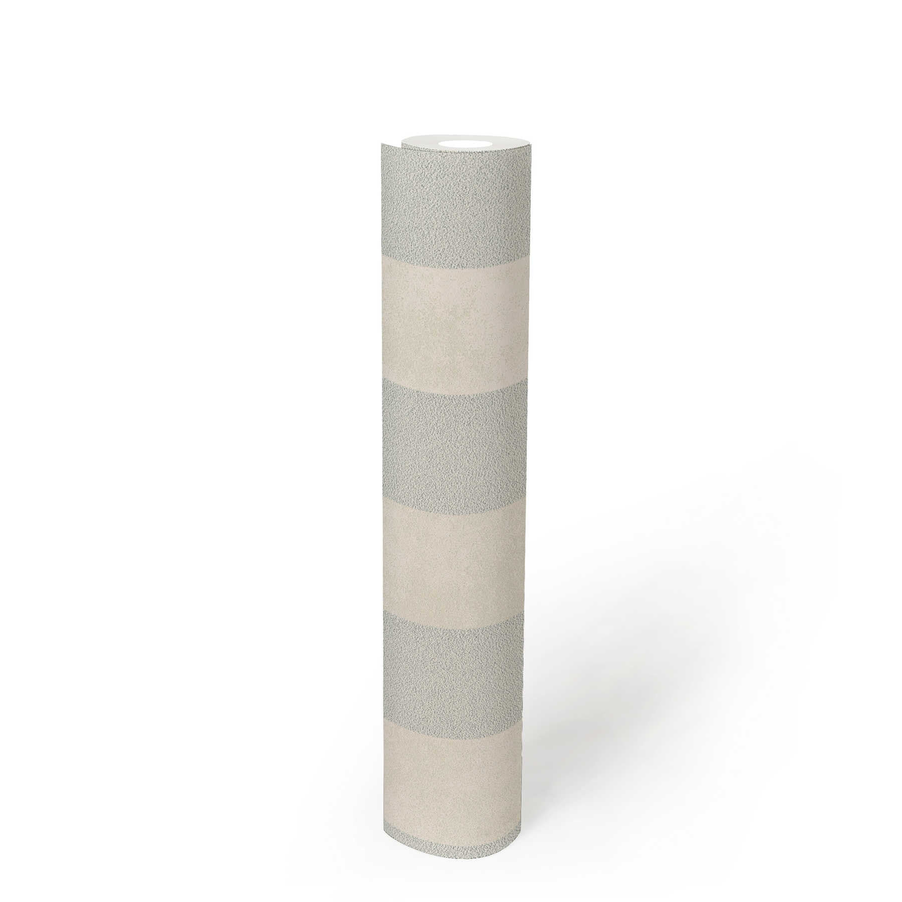             Blockstreifen-Tapete mit Farb- und Strukturmuster – Silber, Grau, Weiß
        