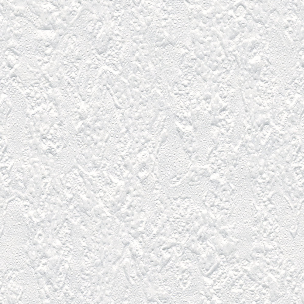             Tapete mit Strukurmuster in Rauputz-Optik – Überstreichbar, Weiß
        