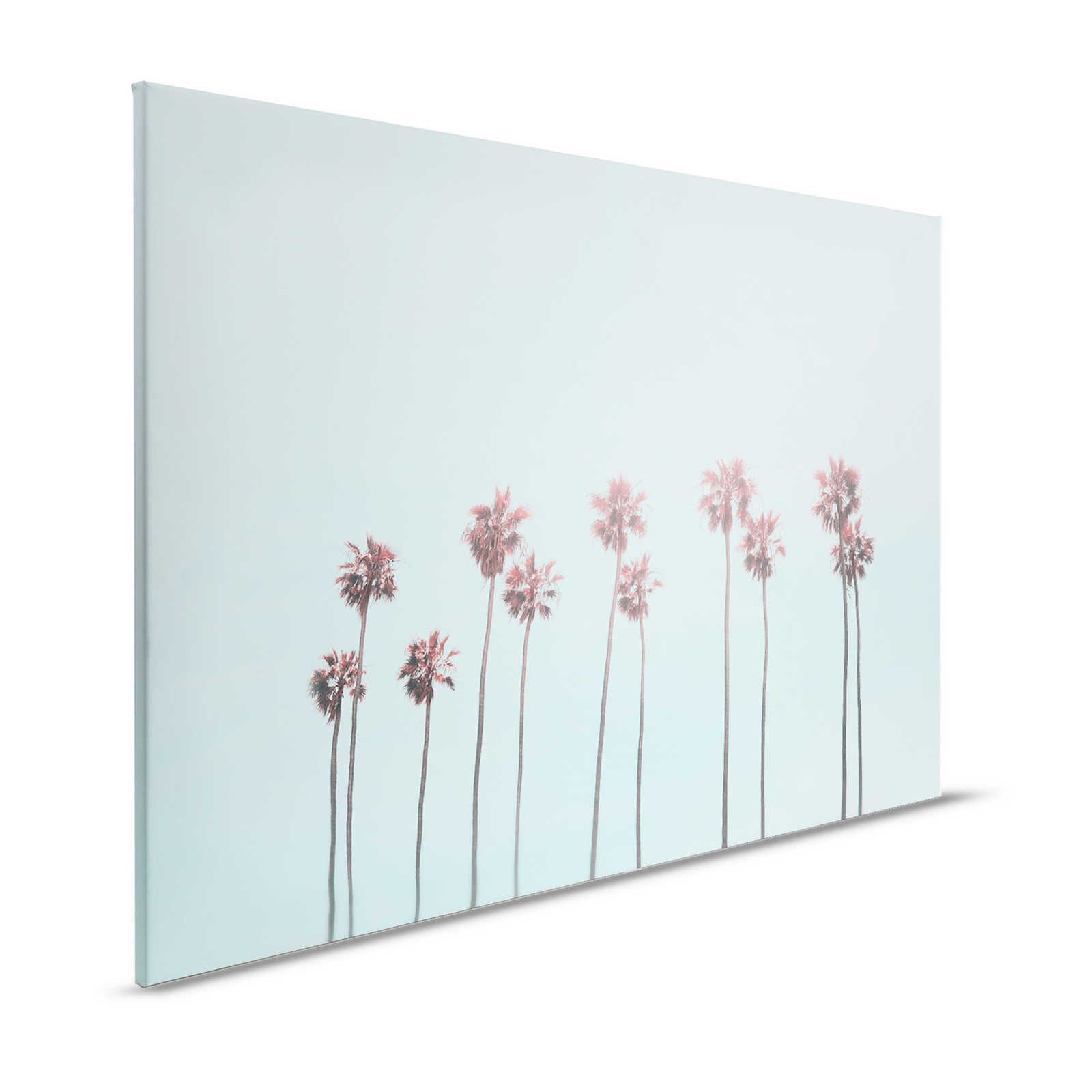 Leinwandbild Palmen & Himmel für Strandfeeling in Türkis & Pink – 1,20 m x 0,80 m
