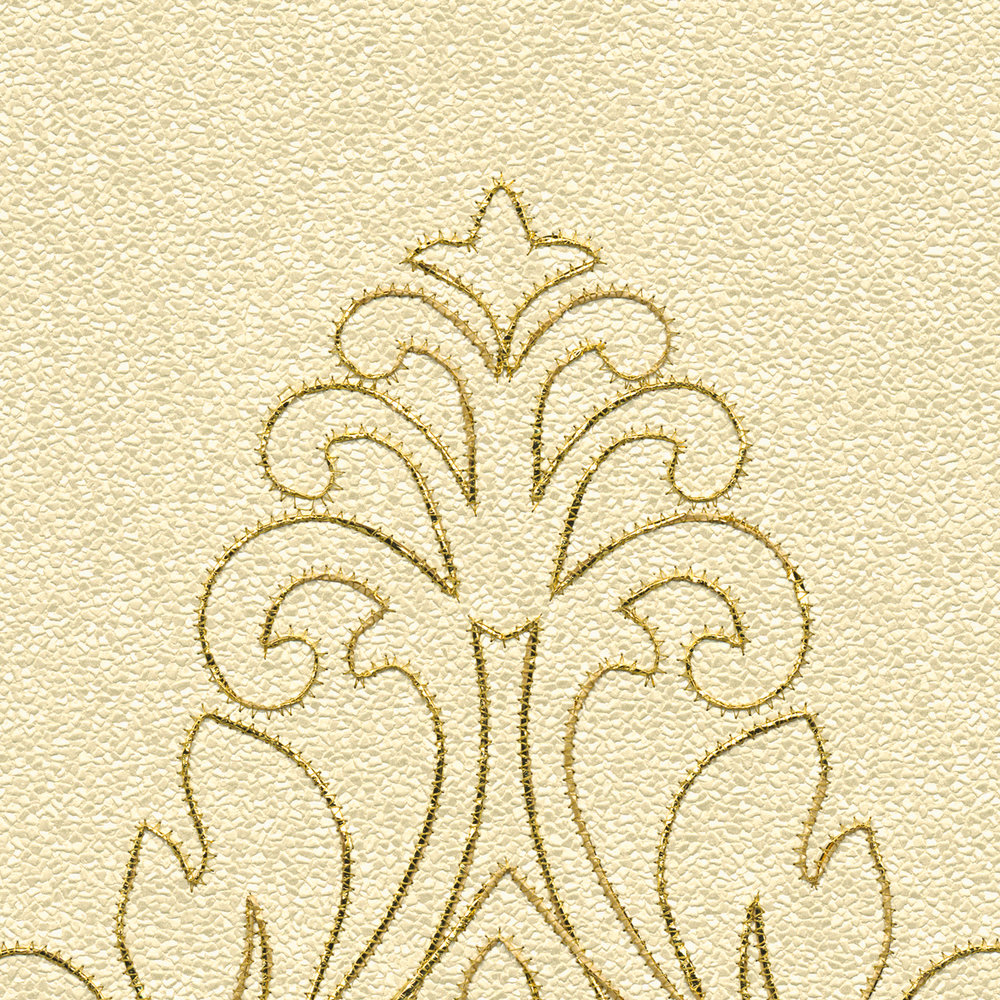             Premium-Wandpanel mit Ornamenten und starker Struktur – Gelb, Gold
        