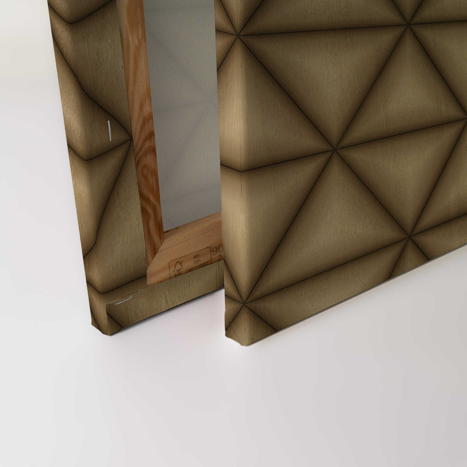             Leinwandbild geometrisches Dreiecks Muster in Holzoptik | braun, beige – 0,90 m x 0,60 m
        