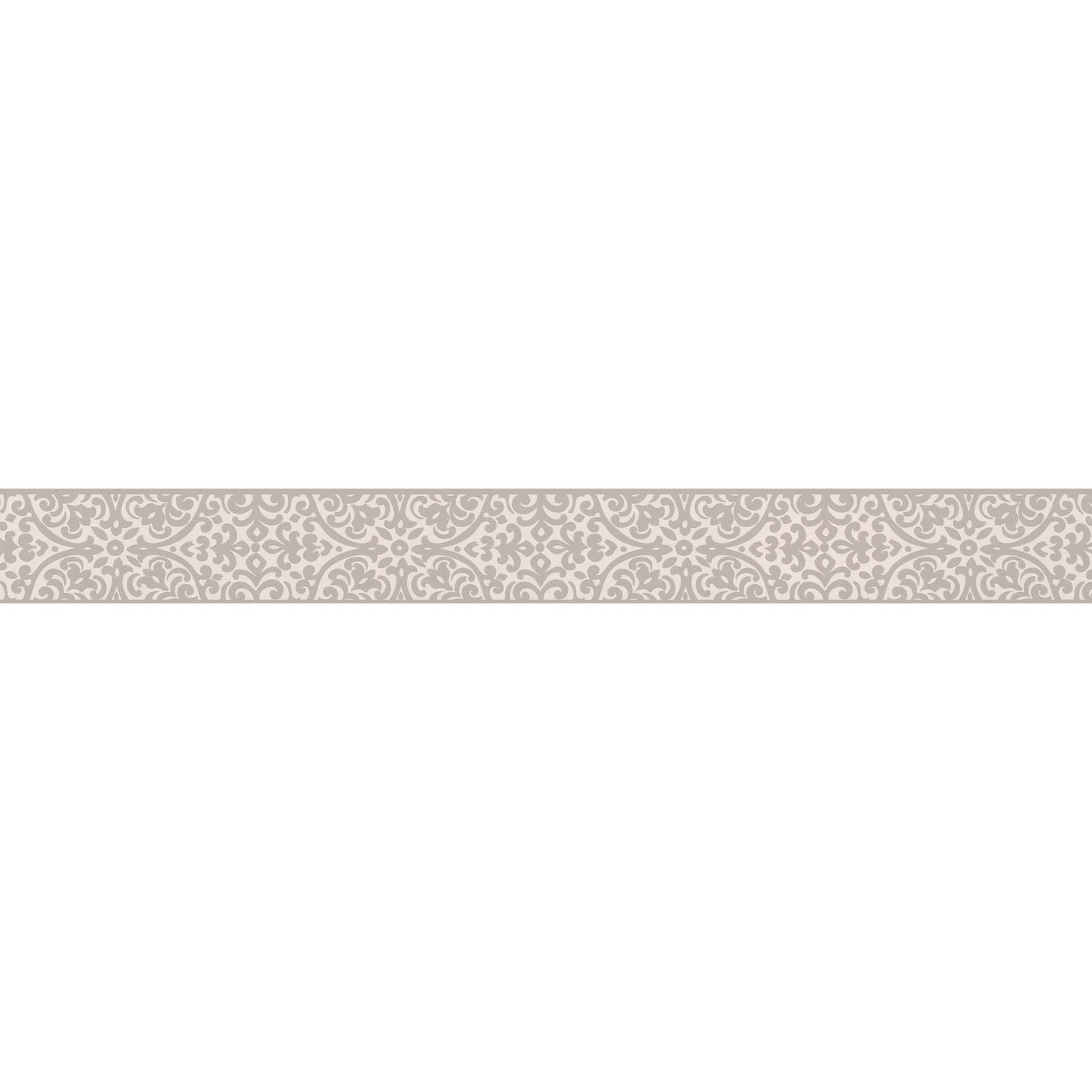         Tapetenbordüre mit Ornamentmuster – Beige, Braun, Grau
    