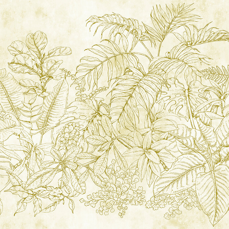         Fototapete Blumen & Blätter Muster – Creme, Beige
    