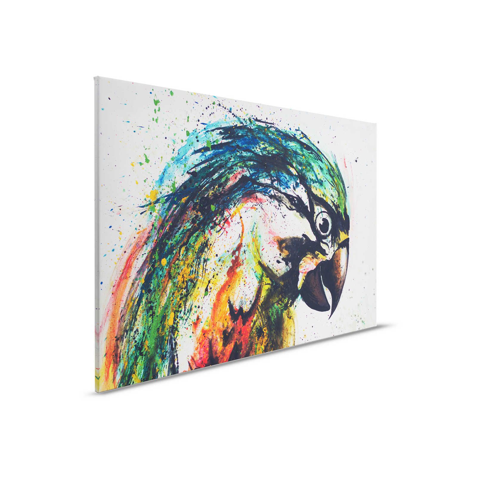 Leinwandbild Papagei im bunten Zeichenstil – 0,90 m x 0,60 m
