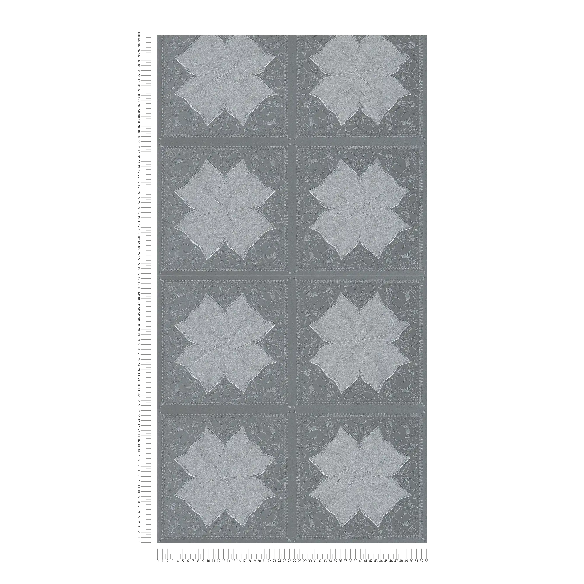             Tapete Karl LAGERFELD Krawatten Muster – Grau, Metallic
        