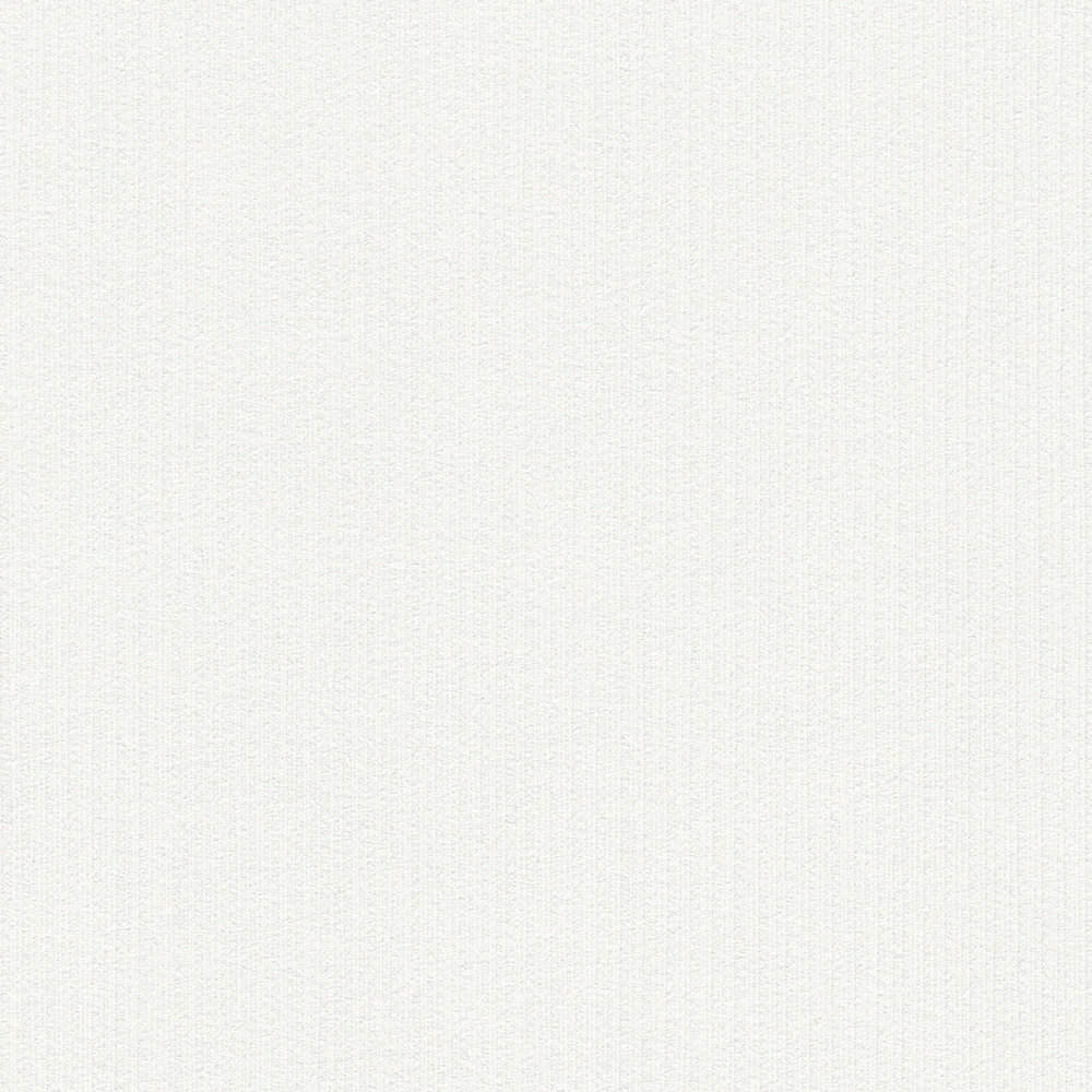             Unifarbene Tapete Weiß mit liniertem Strukturmuster
        