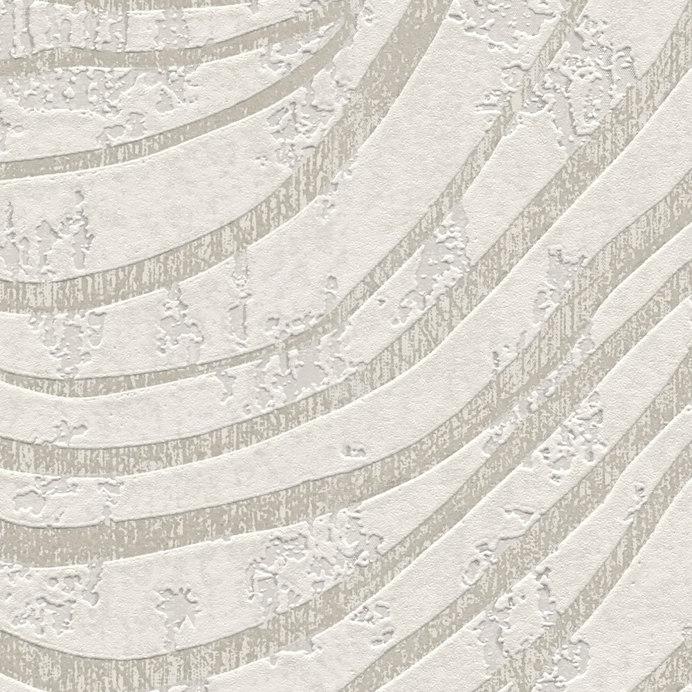             Abstrakte Tapete mit Hügel Muster in sanften Farben – Weiß, Silber
        