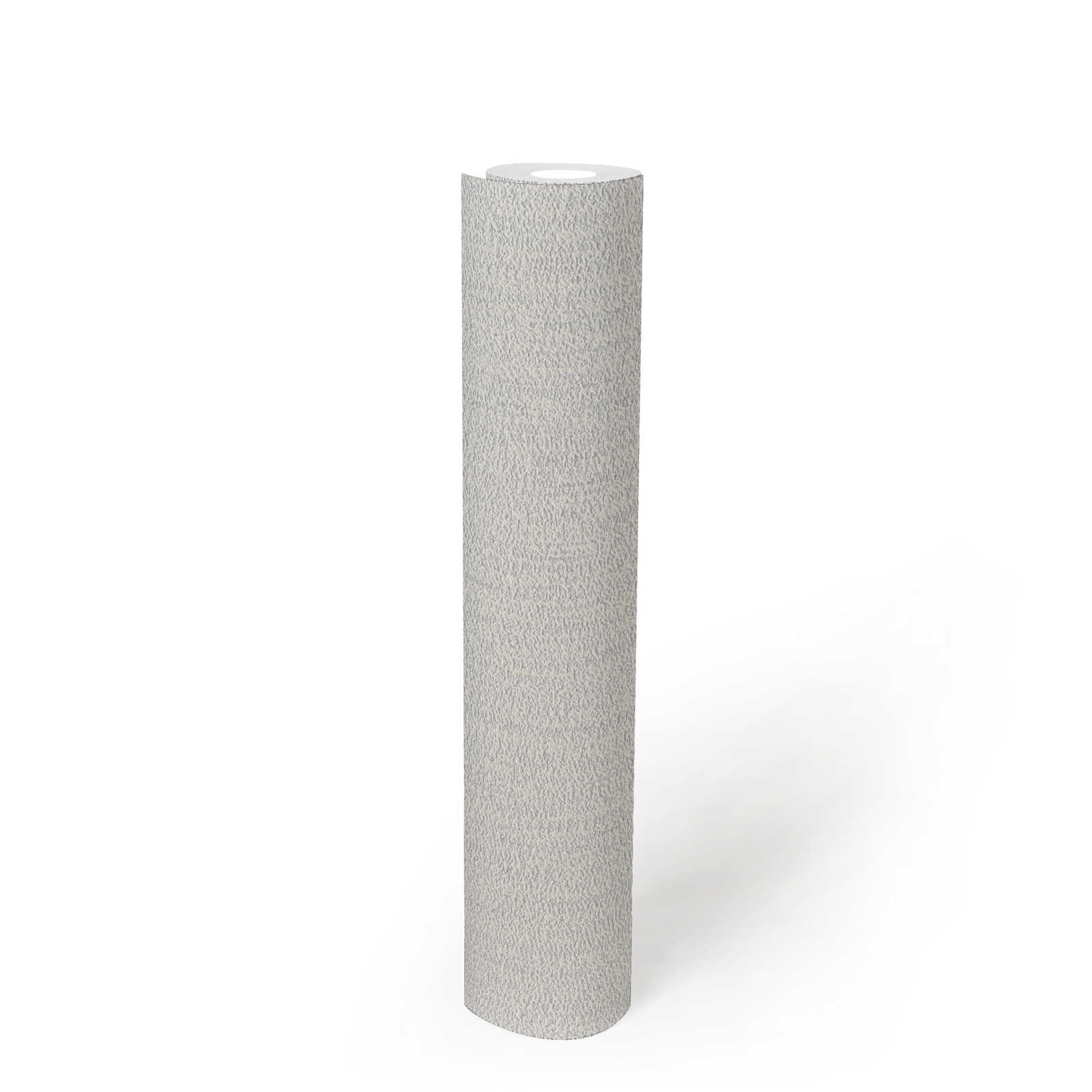             Einfarbige Tapete mit Gewebe Struktur – Weiß, Hellgrau
        