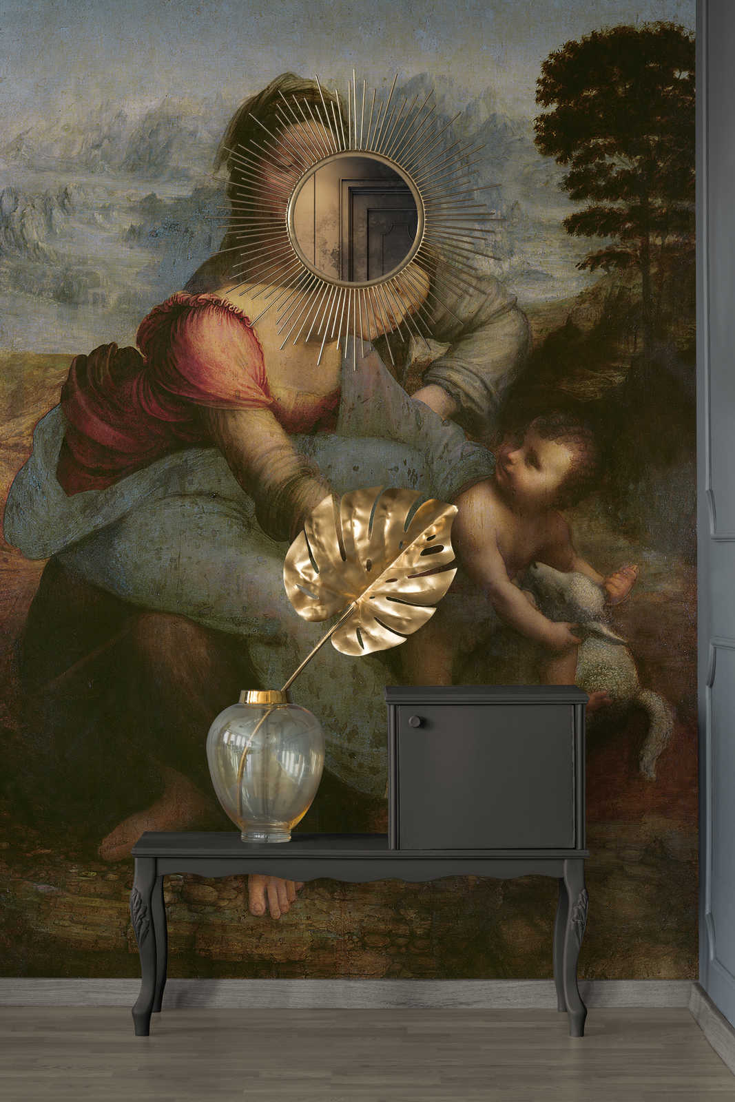             Fototapete "Jungfrau und Kind mit der hl. Anna" von Leonardo da Vinci
        