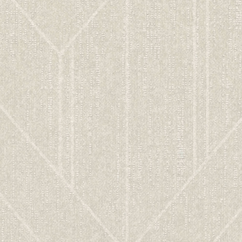             Hellgraue Textiloptik Tapete mit Glanz-Muster im Retro Stil – Grau
        