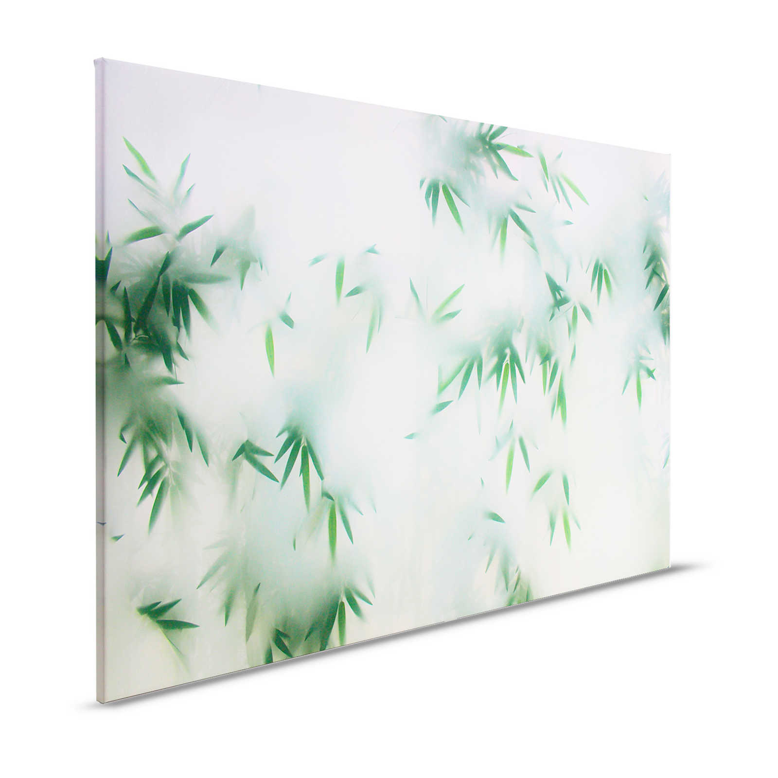 Panda Paradise 3 - Blätter Leinwandbild Bambus im Nebel – 1,20 m x 0,80 m
