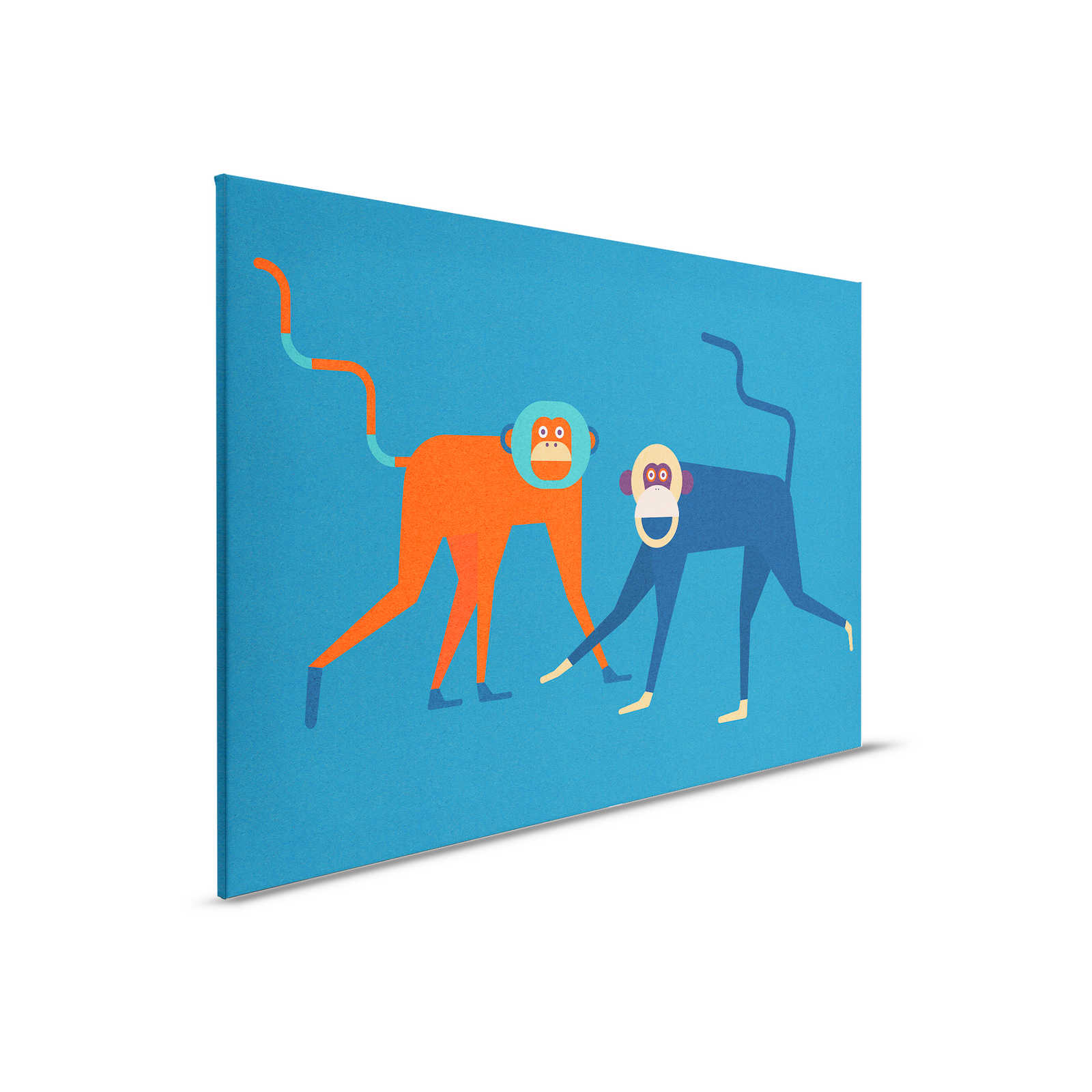 Monkey Business 2 - Leinwandbild Affen-Bande im Comic-Stil - Pappe Struktur – 0,90 m x 0,60 m
