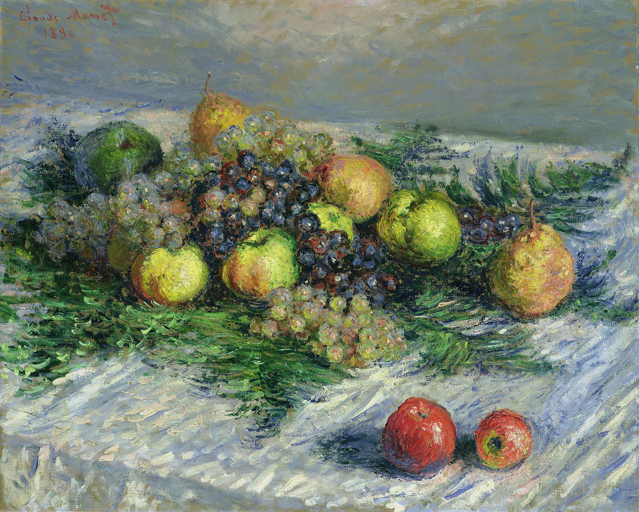             Fototapete "Stillleben mit Birnen und Trauben" von Claude Monet
        