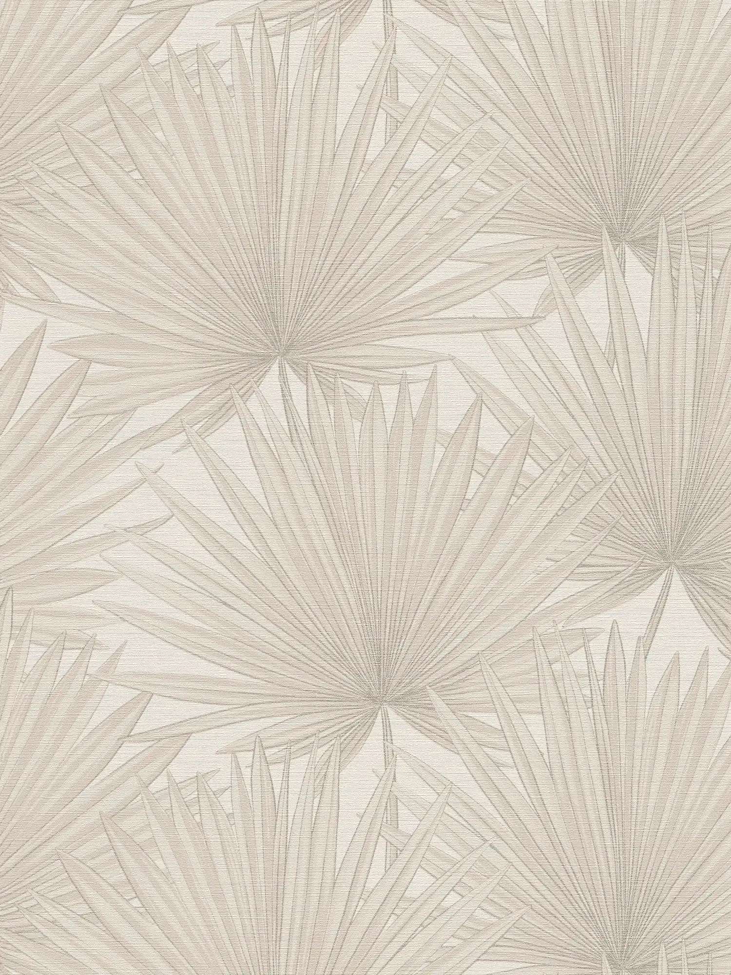 Vliestapete in Dschungeloptik auf dezentem Hintergrund – Grau, Weiß
