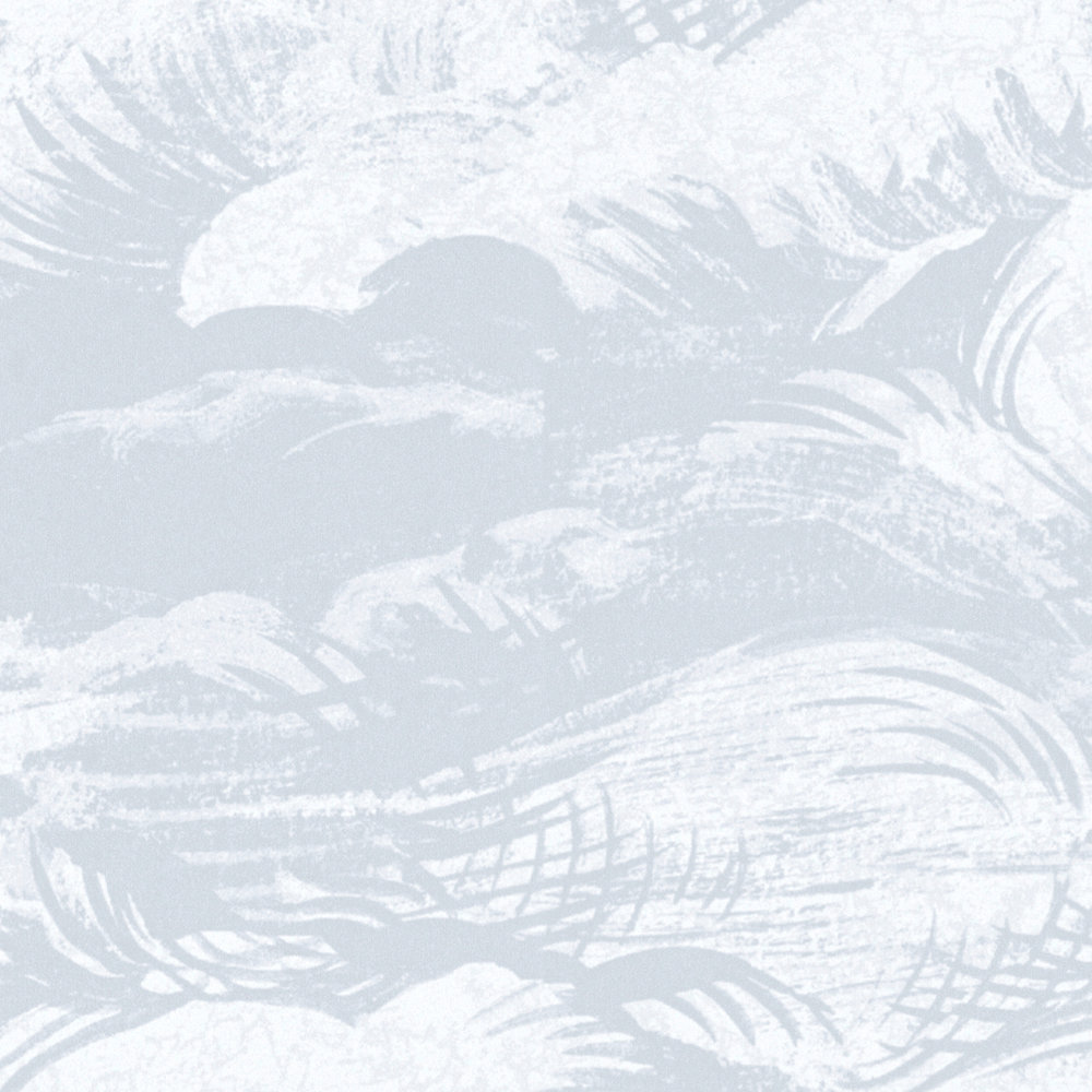             Vliestapete Hellgrau Wolkenmotiv im Vintage Stil – Grau, Weiß
        