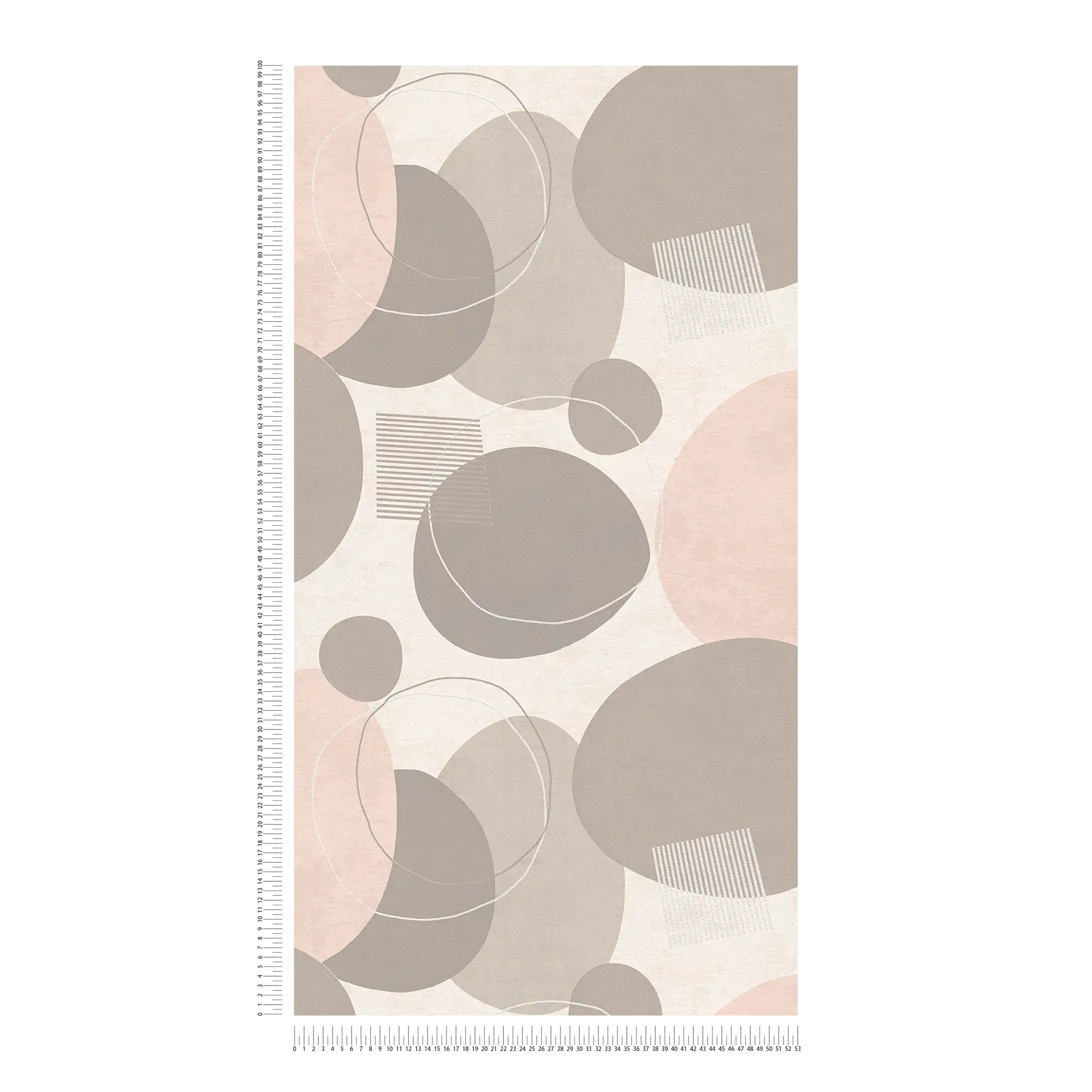             Retro Tapete Mid Century Modern Muster – Beige, Rosa, Creme
        