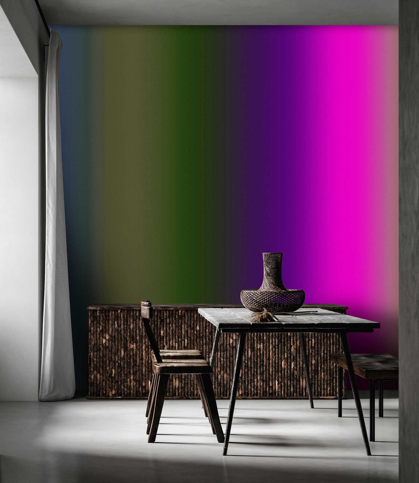             Over the Rainbow 3 – Fototapete buntes Farbspektrum mit Neon-Pink
        