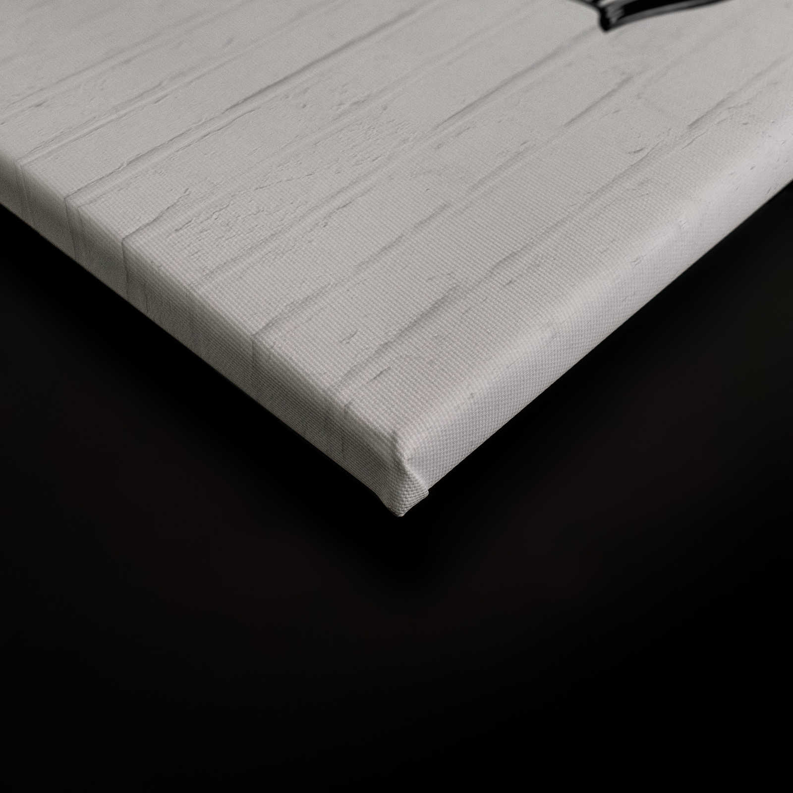             Schwarz-Weißes Leinwandbild Steinwand mit Grafik Muster – 0,90 m x 0,60 m
        