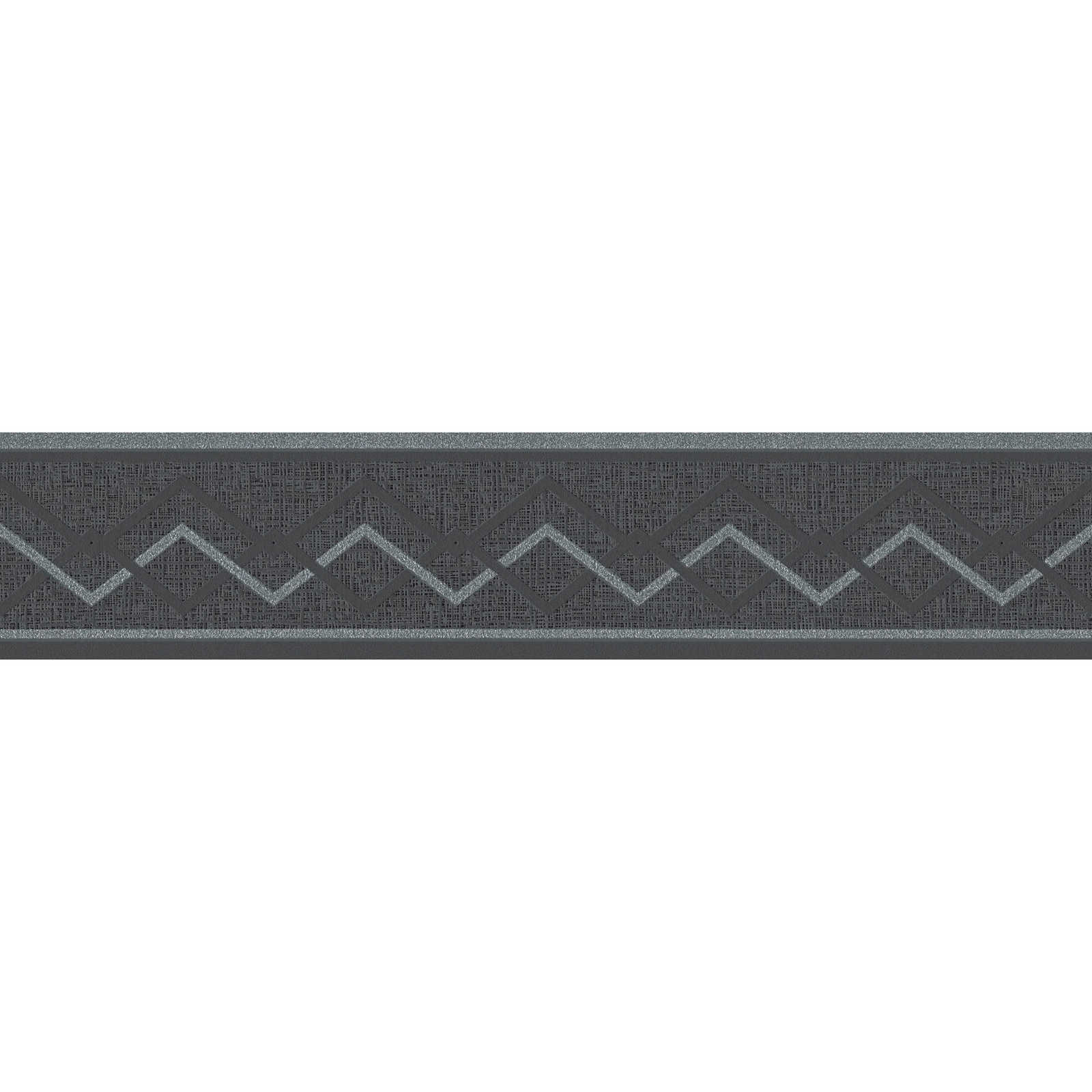         Grau-Schwarze Bordüre mit Zick-Zack Design & Silber Glitzer
    