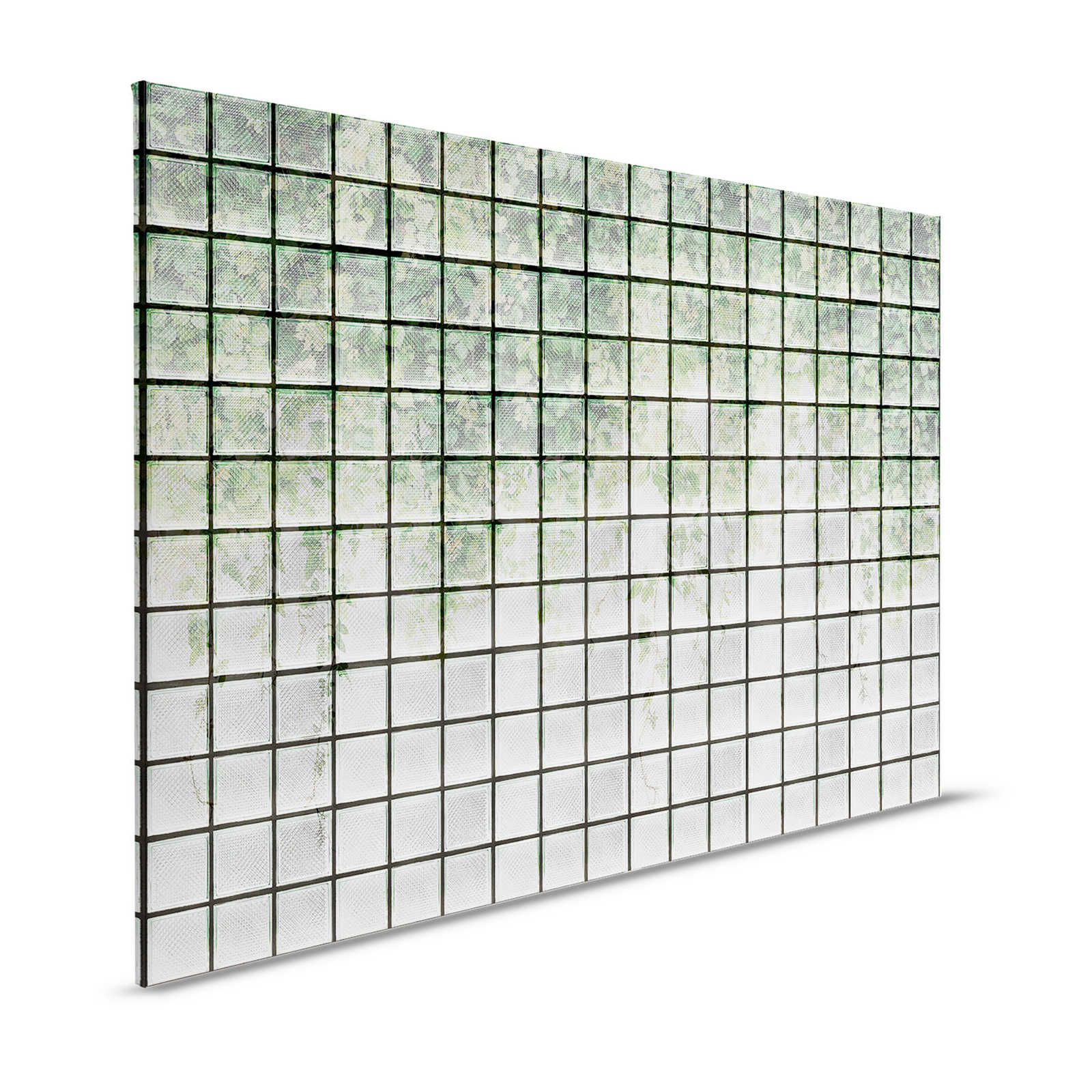 Green House 2 - Gewächshaus Leinwandbild Blätter & Glasbausteine – 1,20 m x 0,80 m
