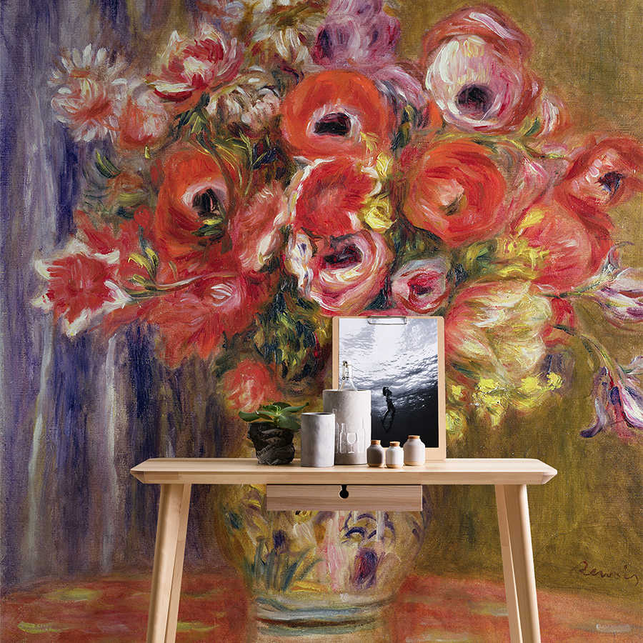 Fototapete "Vase mit Tulpen und Anemonen" von Pierre Auguste Renoir
