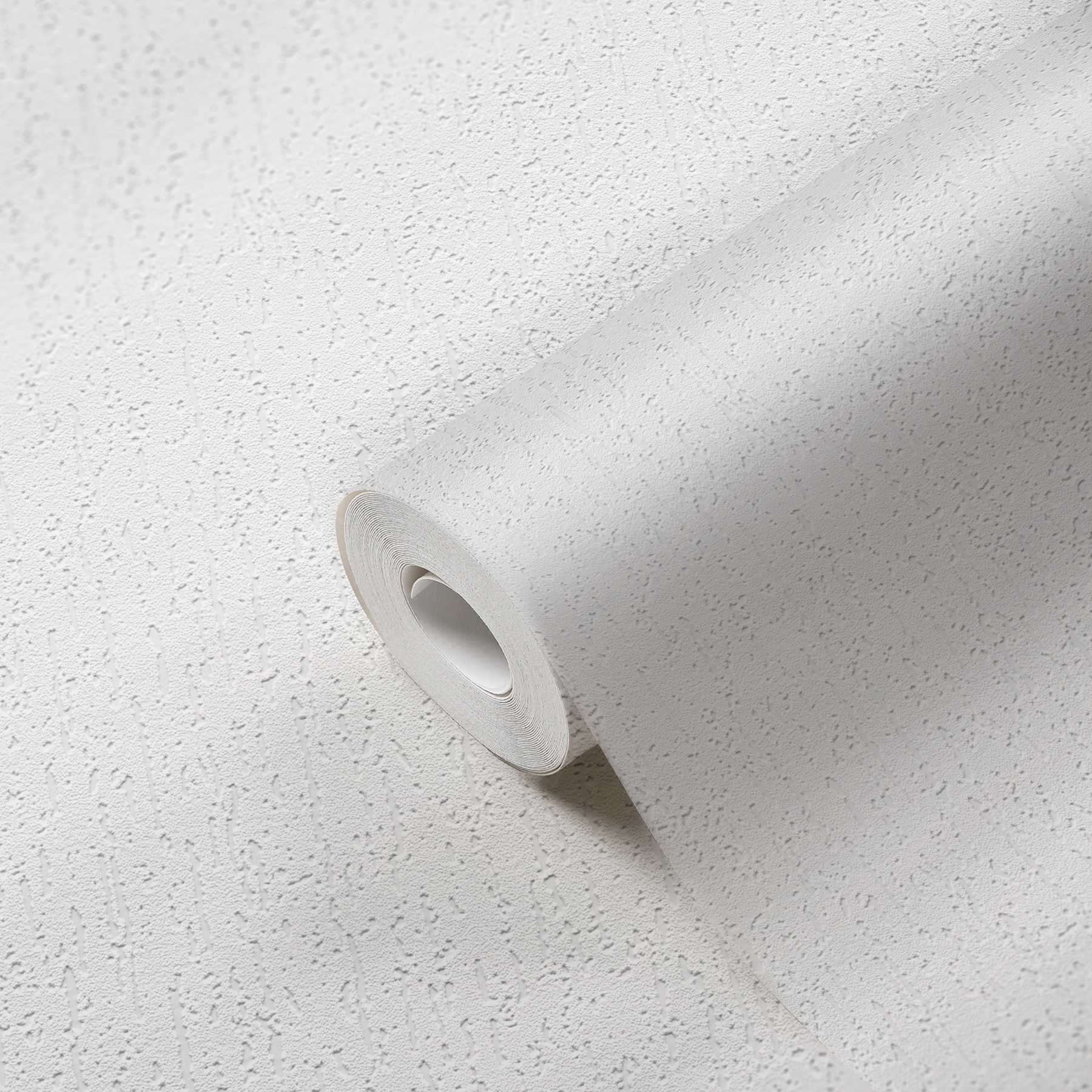             Weiße Papiertapete Putzoptik mit Struktureffekt
        