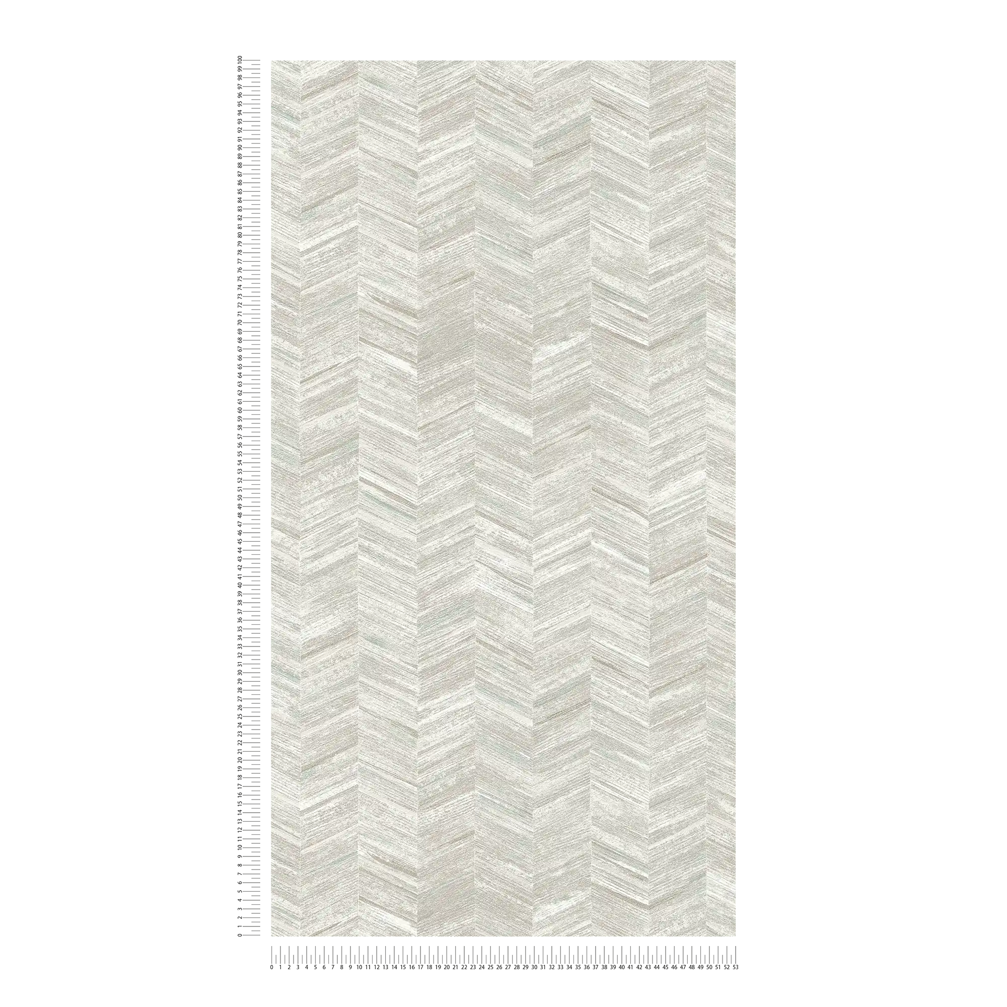             Strukturtapete Vlies mit Holzeffekt & Fischgrätmuster – Grau, Weiß
        
