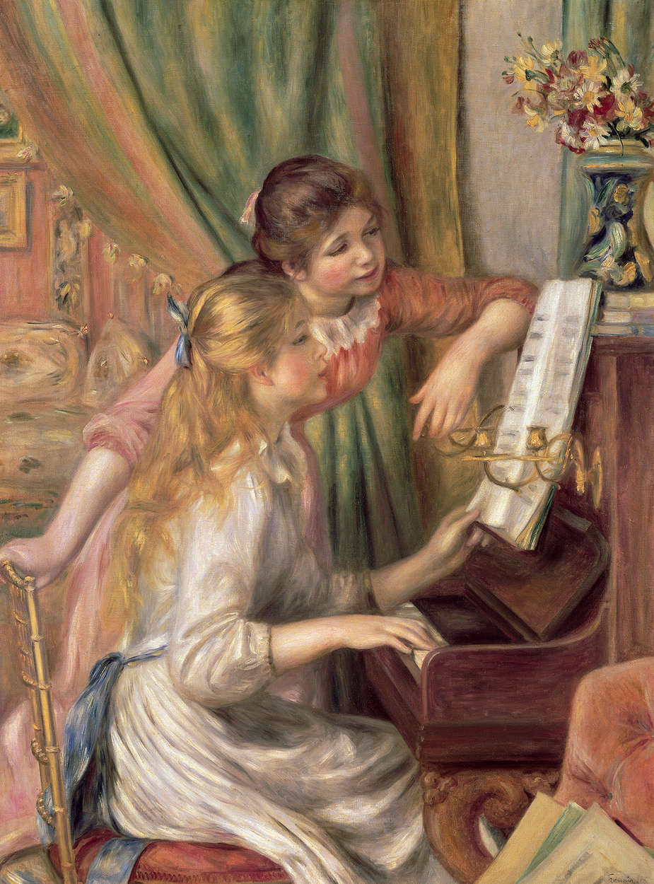             Fototapete "Zwei junge Mädchen am Klavier" von Pierre Auguste Renoir
        