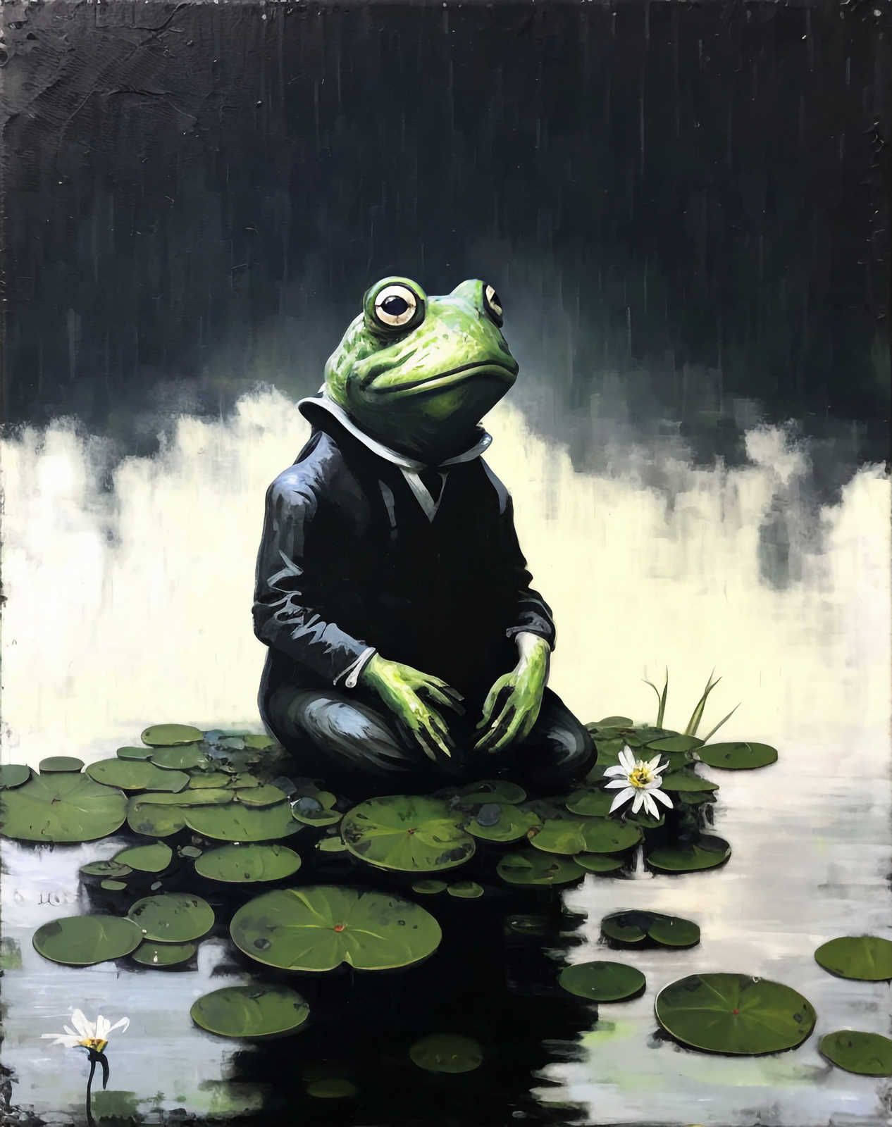             KI-Leinwandbild »chilling frog« – 80 cm x 120 cm
        