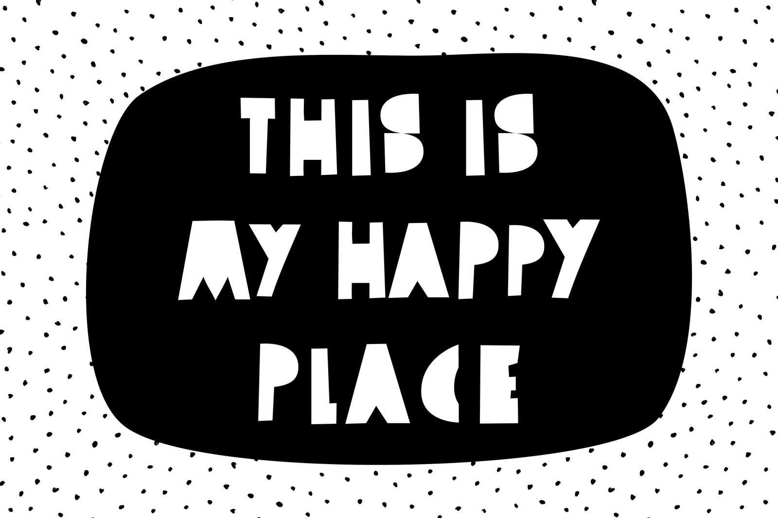             Leinwand fürs Kinderzimmer mit Schriftzug "This is my happy place" – 90 cm x 60 cm
        
