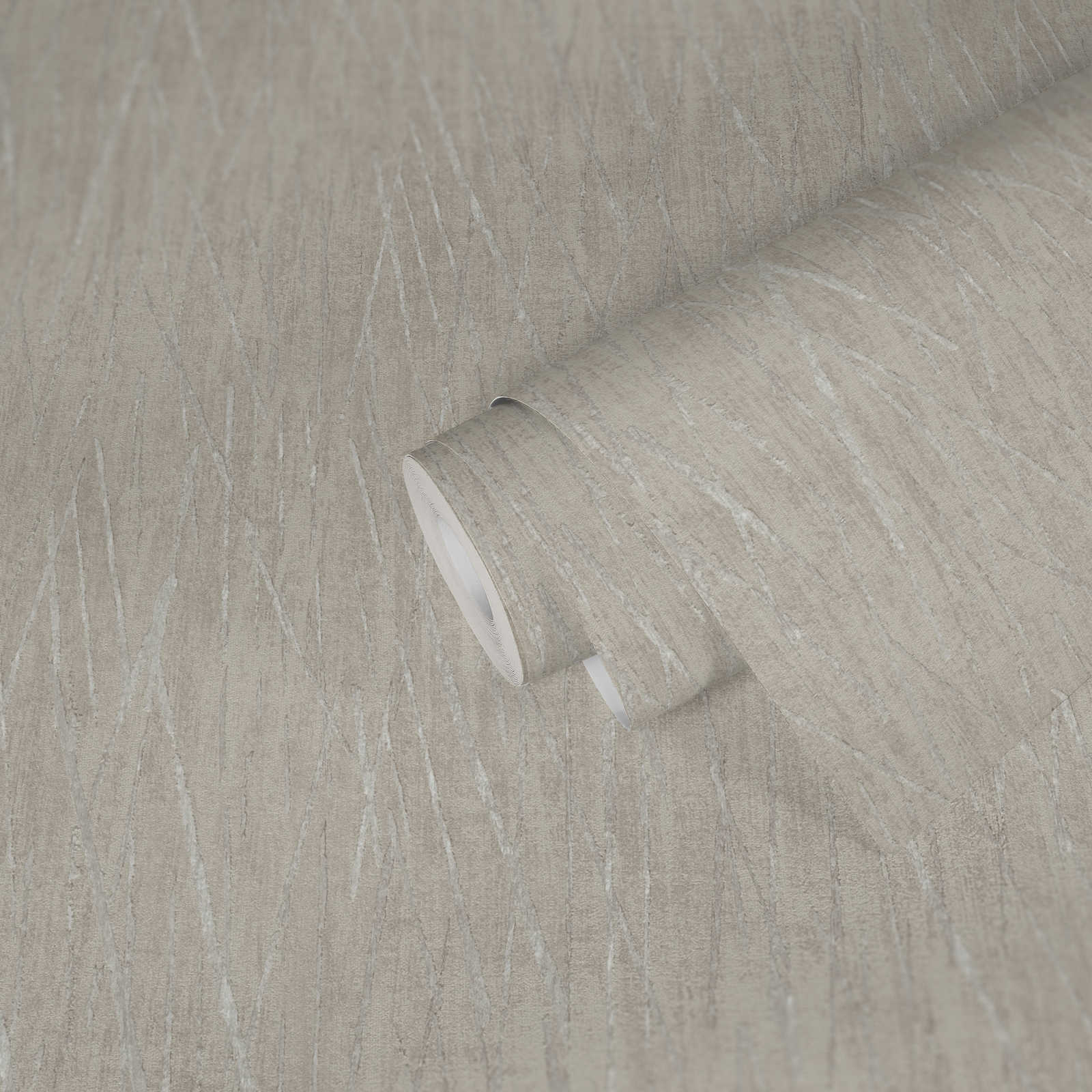             Skandinavische Tapete mit Metallic Design – Grau, Metallic
        