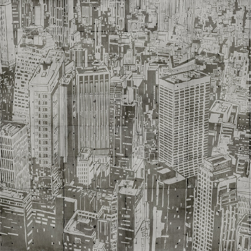 Downtown 2 - Fototapete in Beton Struktur im New York Look – Beige, Braun | Perlmutt Glattvlies
