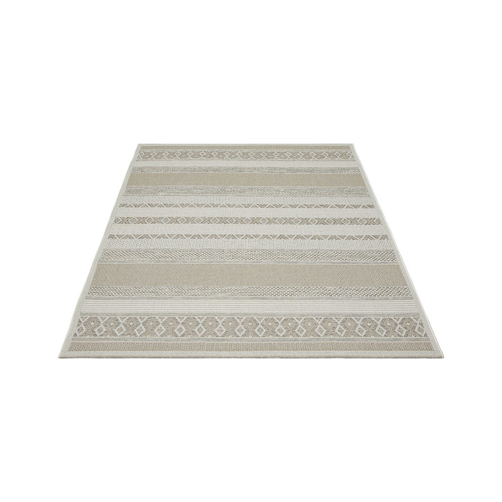 Outdoor Teppich aus Flachgewebe in schlichten Beige – 220 x 160 cm
