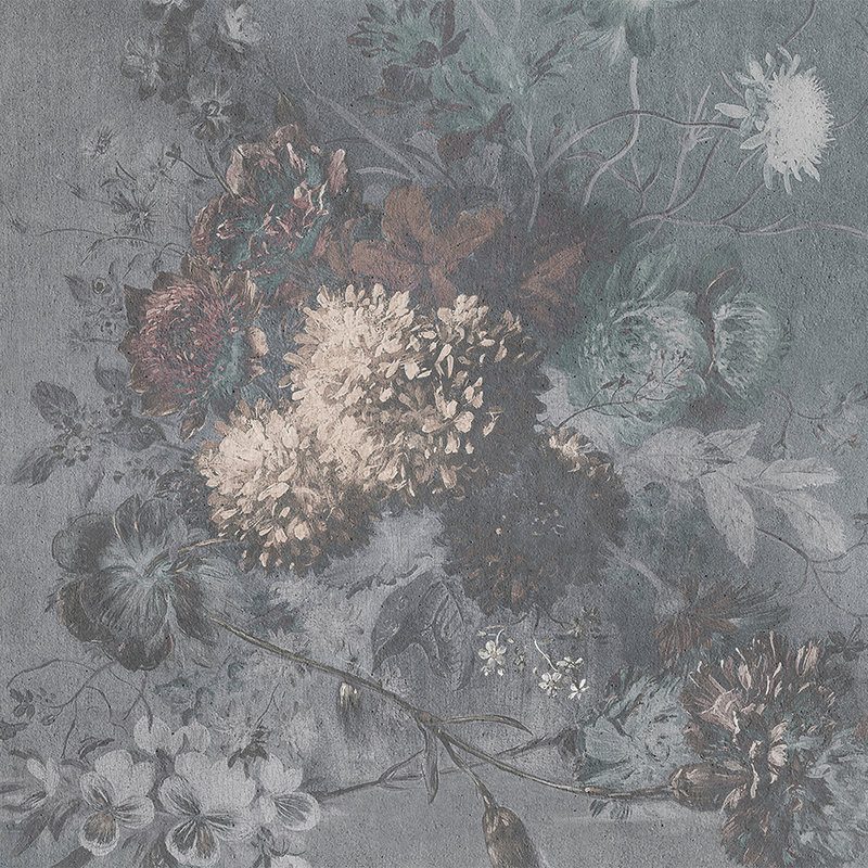         Fototapete Blumen-Bouquet im Vintage Stil – Weiß, Grau
    