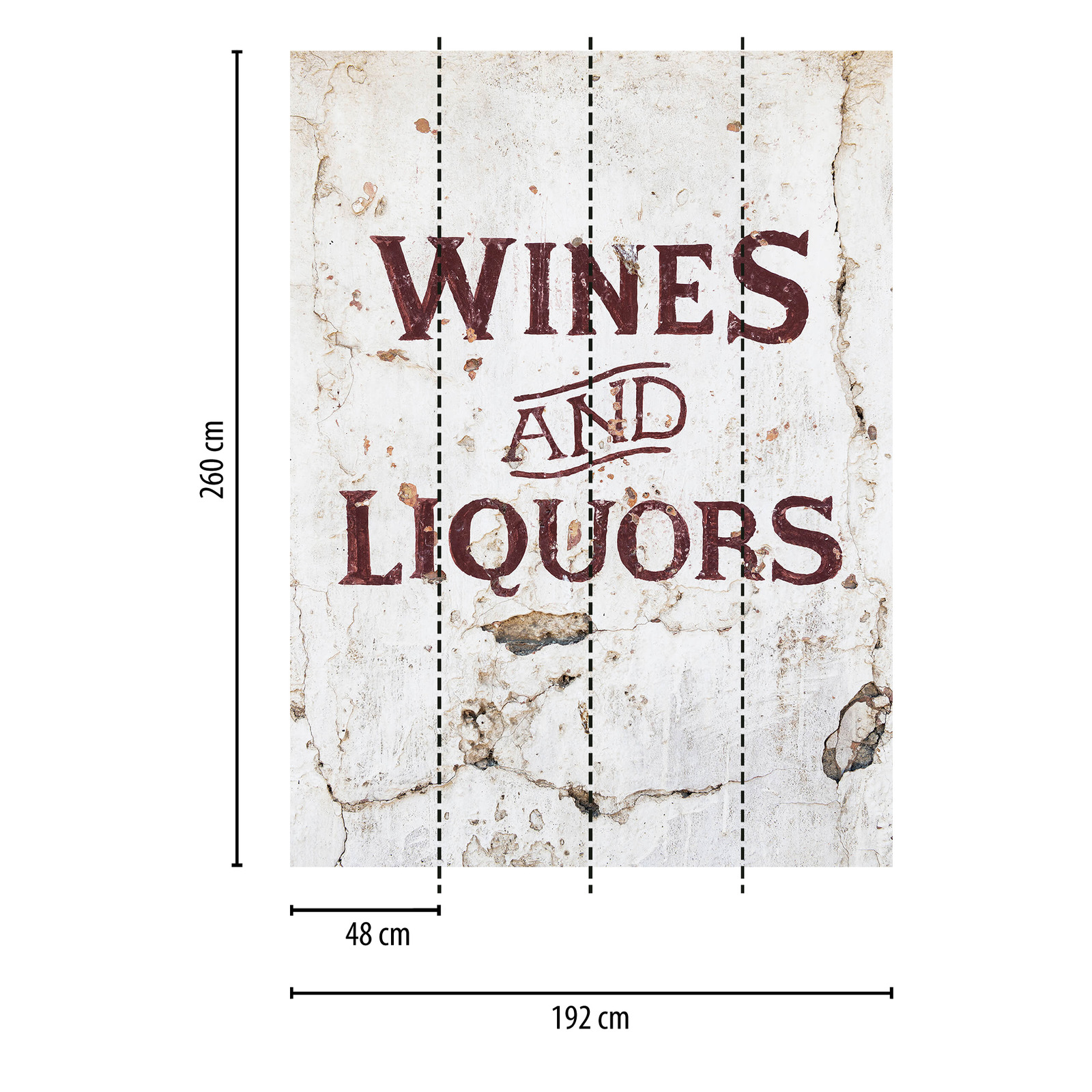             Fototapete Vintage Schriftzug Wein & Alkohol
        