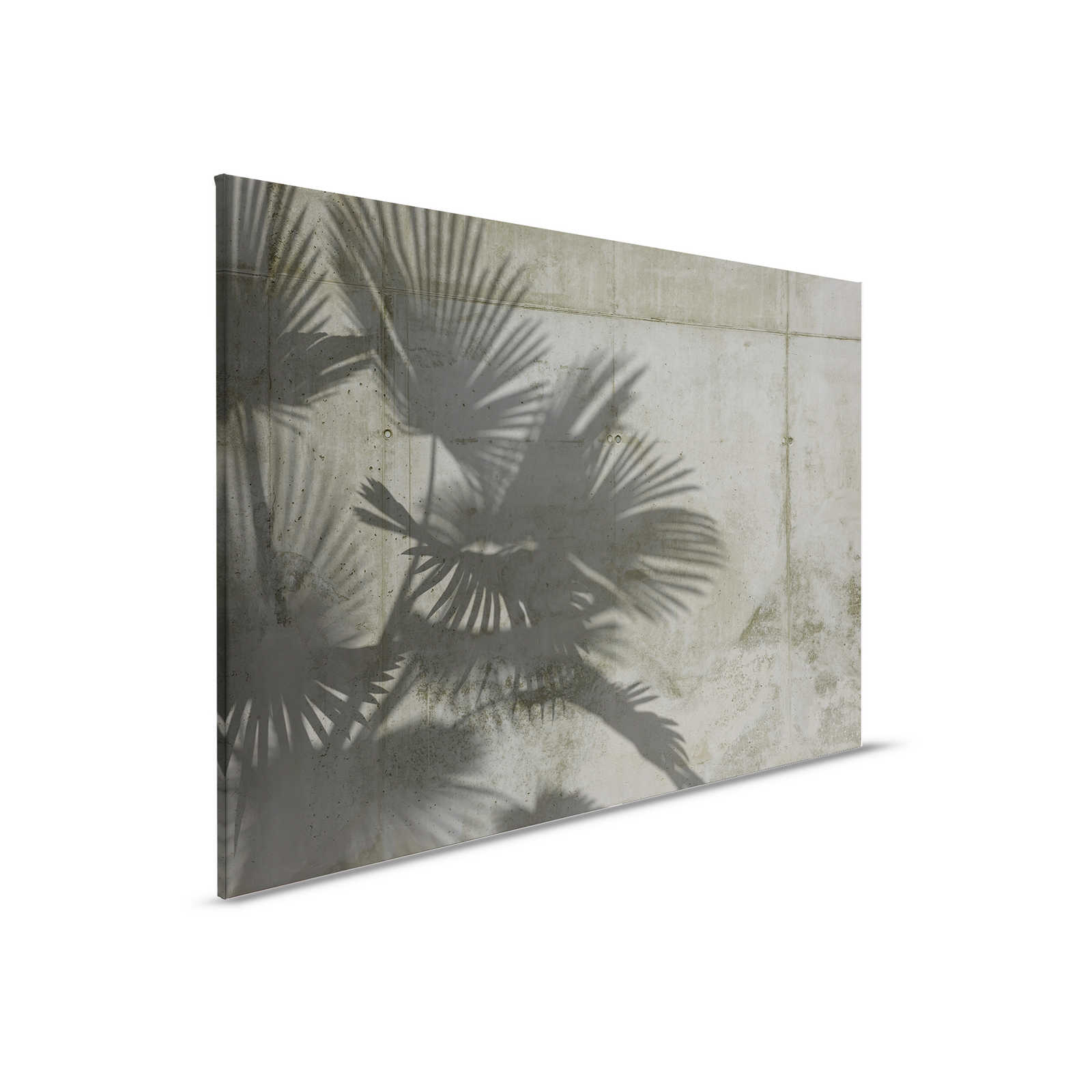         Leinwandbild Schatten von Palmenblättern auf Betonwand – 0,90 m x 0,60 m
    
