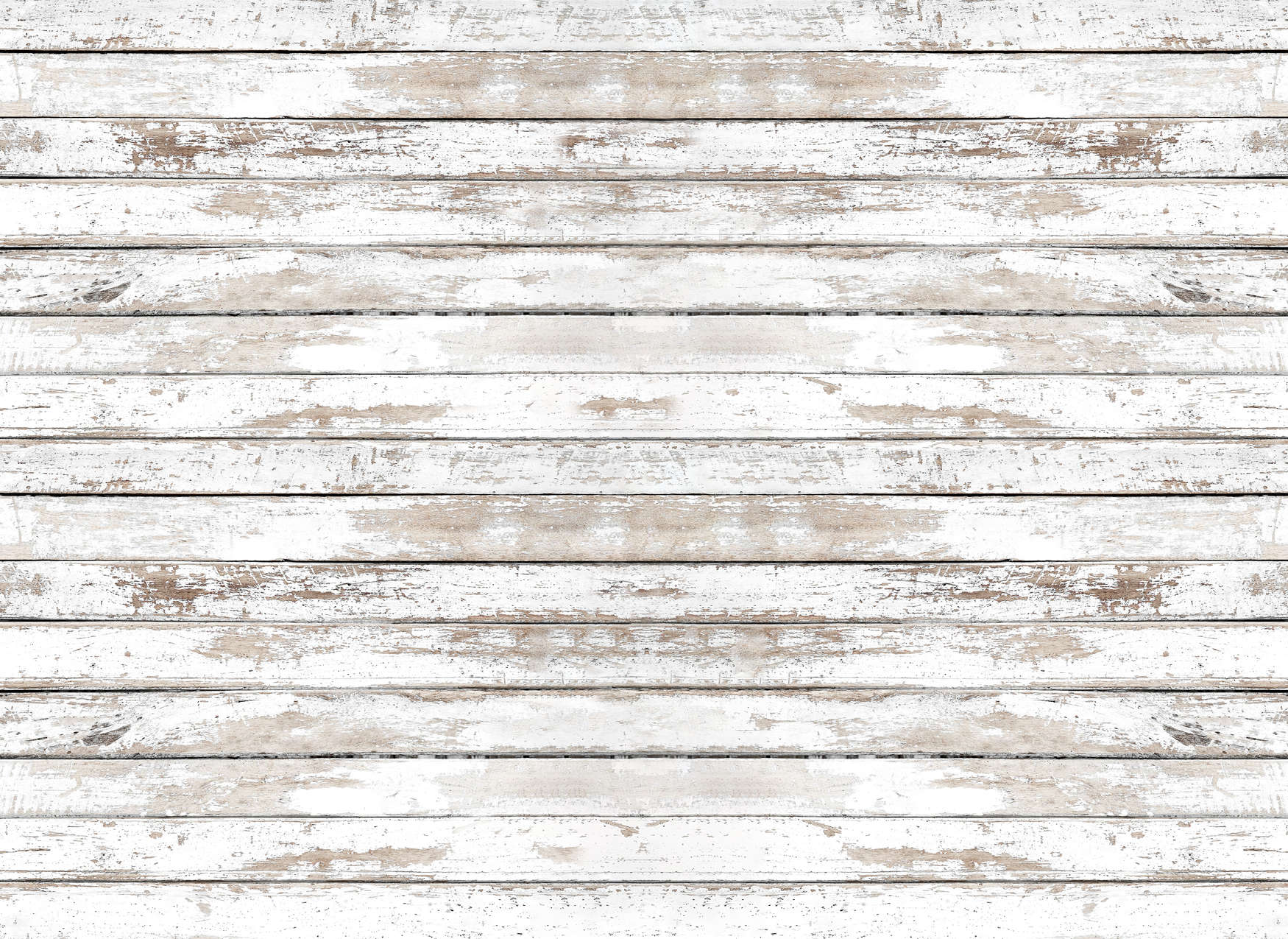             Fototapete Holzwand mit horizontalen Brettern naturell – Weiß, Beige
        