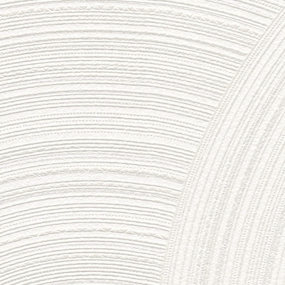             Vliestapete Kreismuster mit Strukturoberfläche – Weiß
        