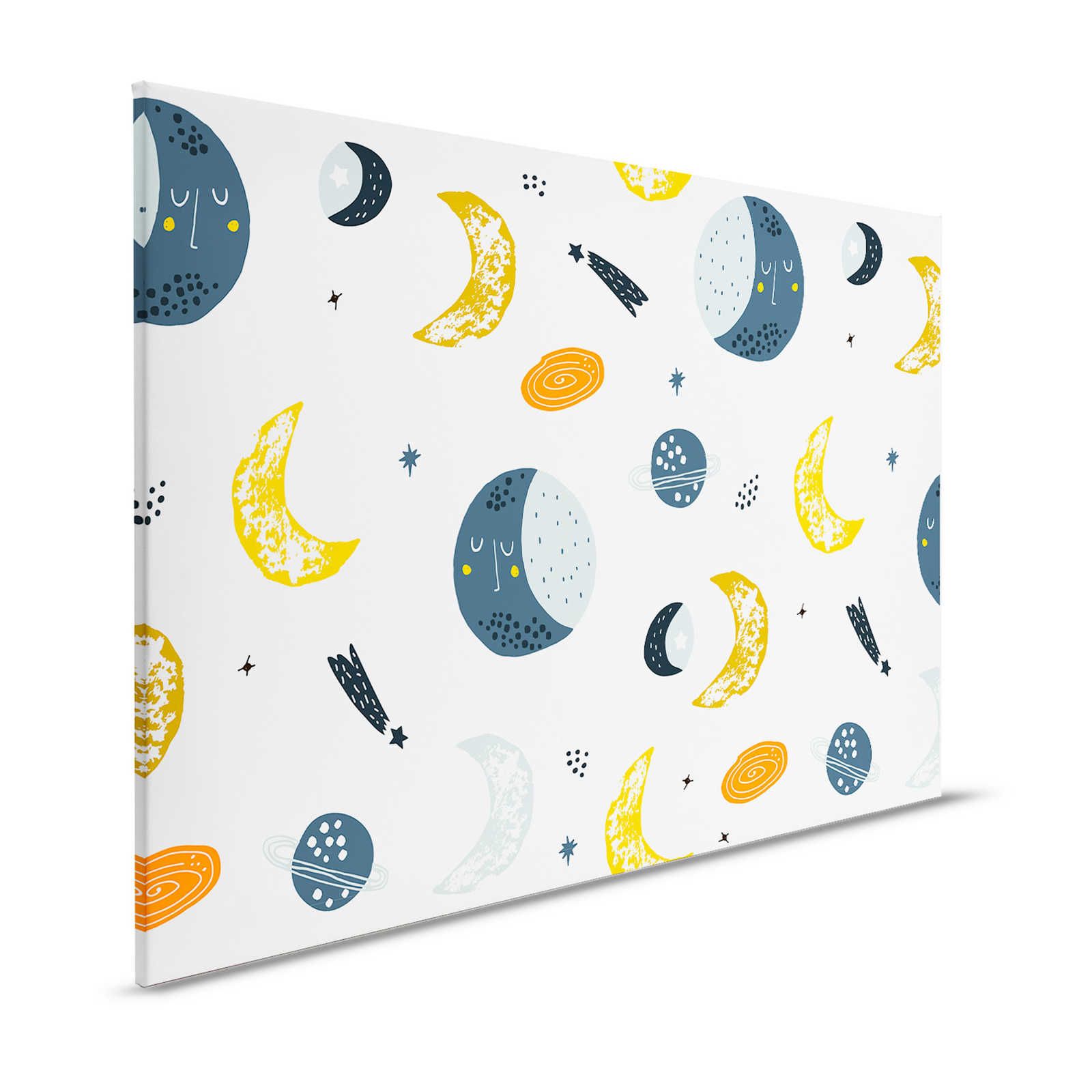 Leinwand mit Monden und Sternschnuppen – 120 cm x 80 cm
