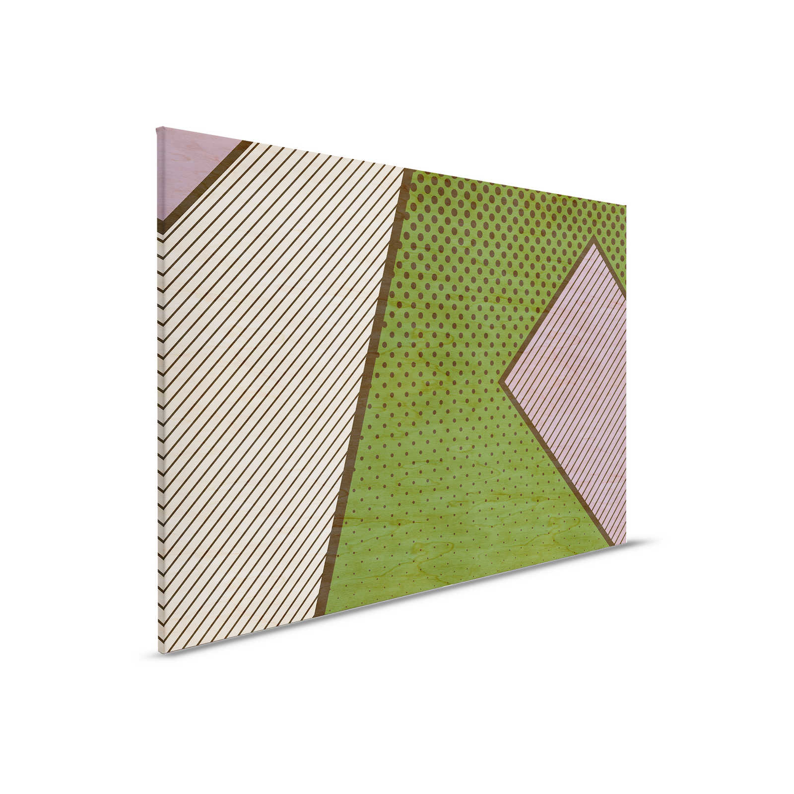         Bird gang 3 - Abstraktes Leinwandbild in Sperrholz Struktur mit bunte Farbflächen – 0,90 m x 0,60 m
    