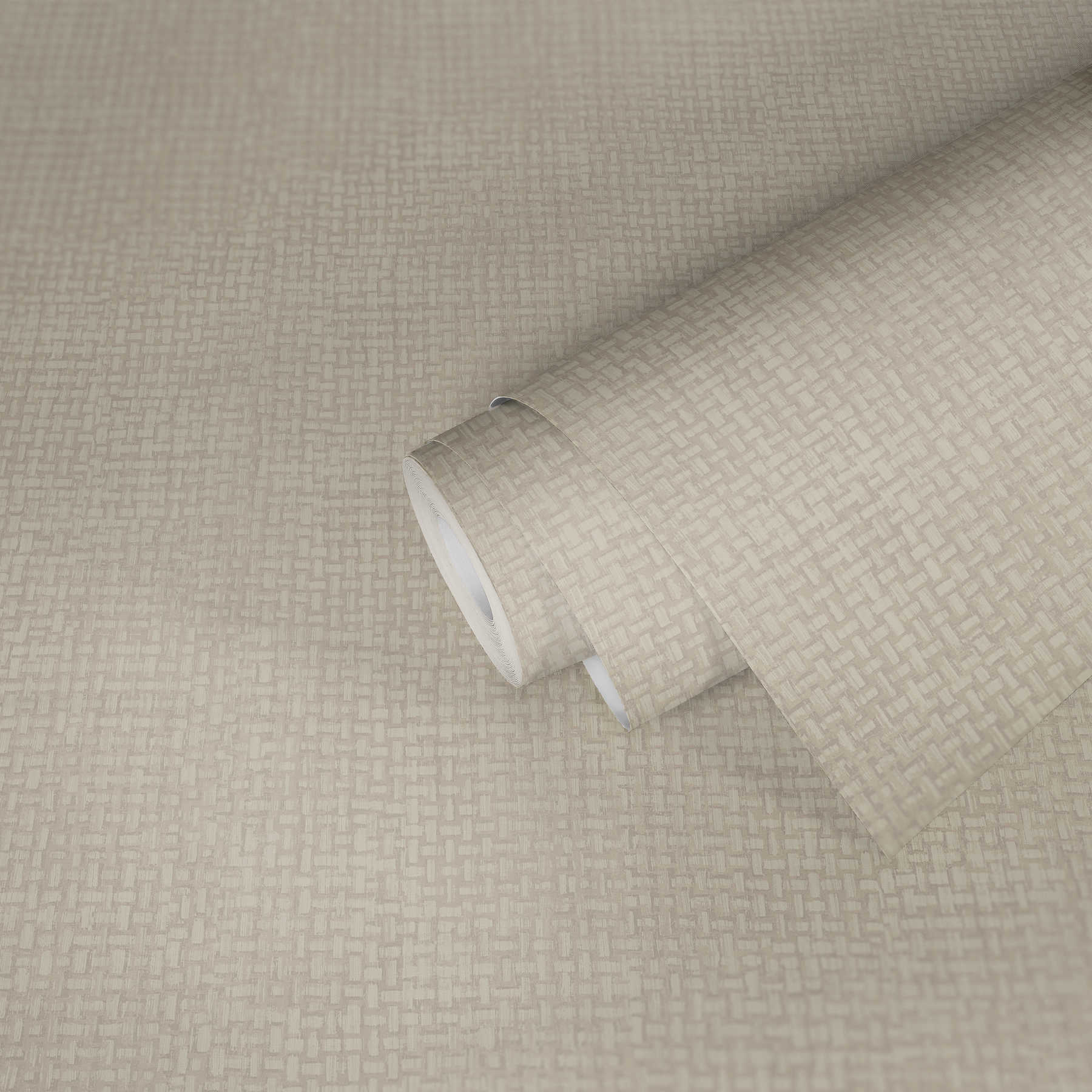             Tapete Textil-Look mit Flechtstruktur – Beige, Grau
        